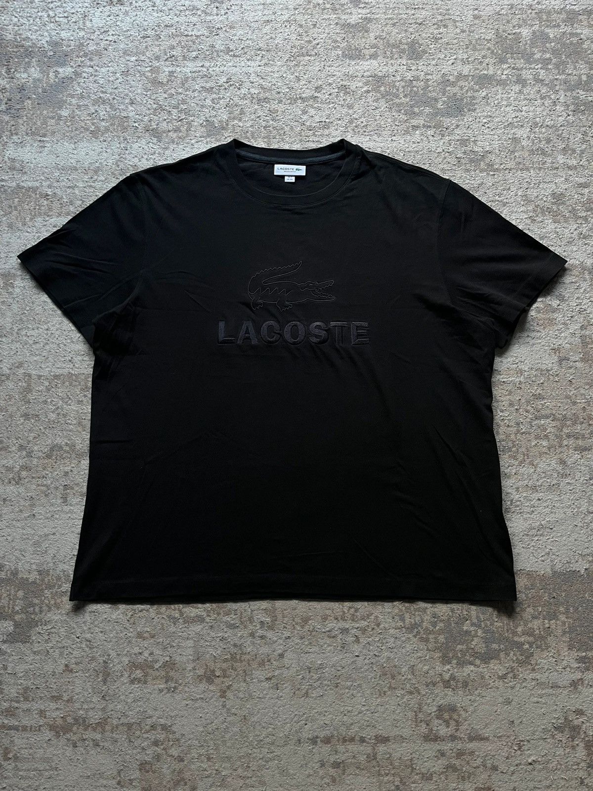 Lacoste Lacoste Sz XXL Big Embroidered Logo Tone Black T-Shirt Size US XXL / EU 58 / 5 - 1 Thumbnail