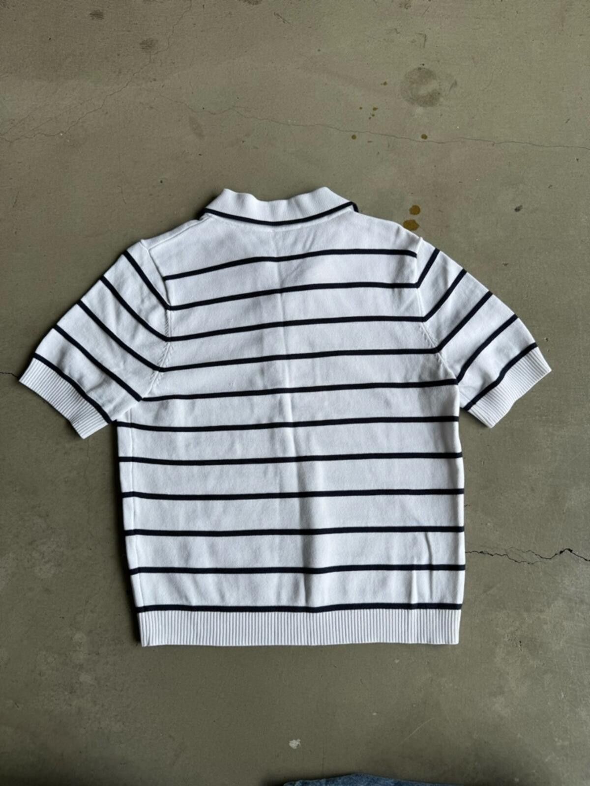 Other On 34th / Striped Knit Short Sleeve Polo Sweater Top Size M / US 6-8 / IT 42-44 - 7 Thumbnail