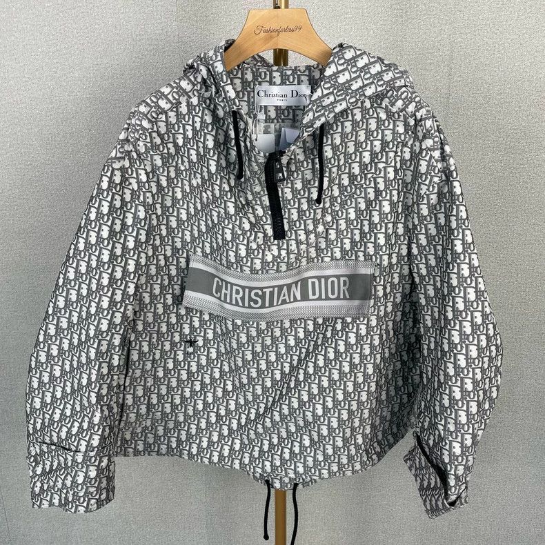 Dior Dior Gray Monogram Logo Windbreaker Jacket Size US XS / EU 42 / 0 - 1 Thumbnail