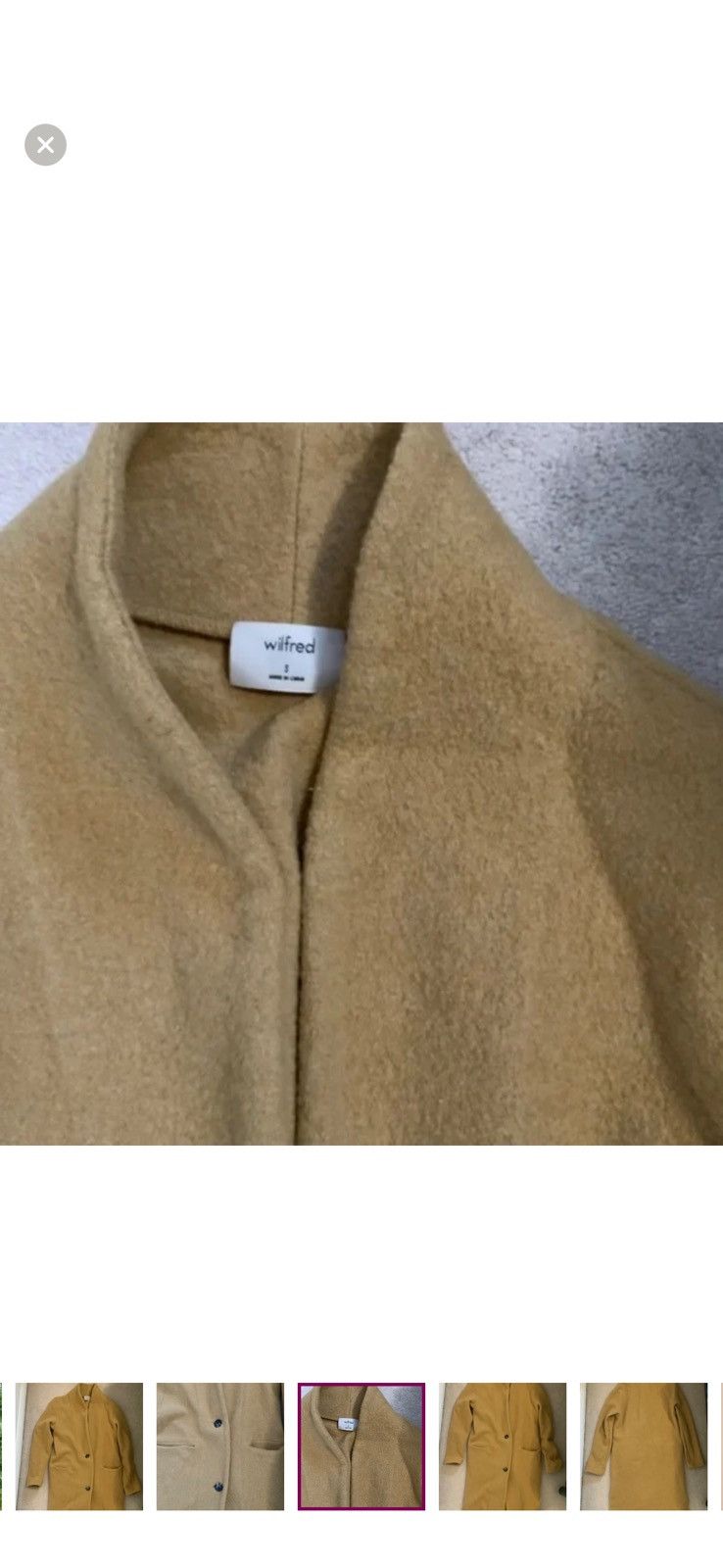 Aritzia Wilfred Dujardin Mustard Yellow Wool Coat Size S / US 4 / IT 40 - 9 Thumbnail