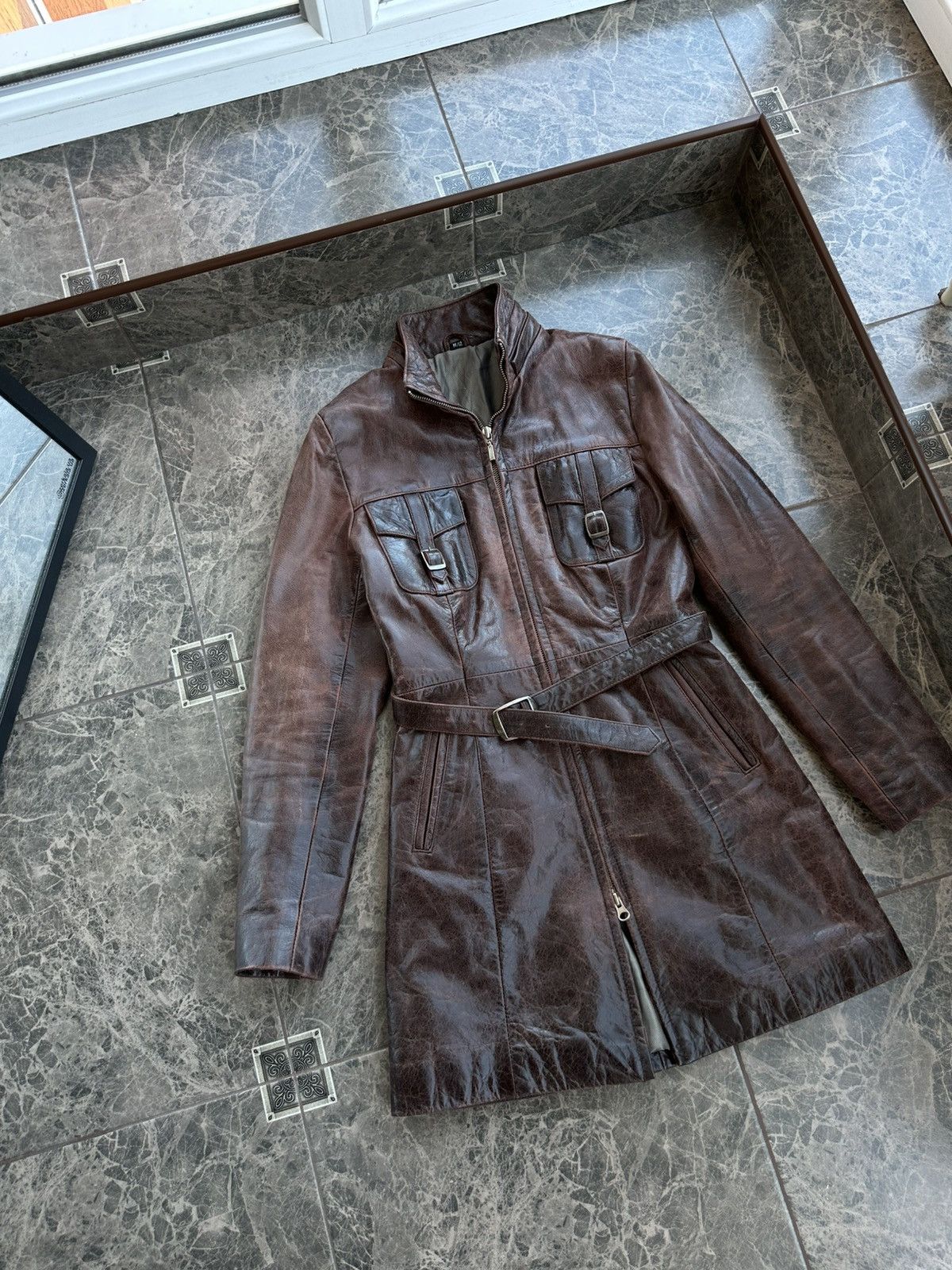 Other Vintage Jade Woman Leather Belted Trench Coat Sz M Size M / US 6-8 / IT 42-44 - 2 Thumbnail