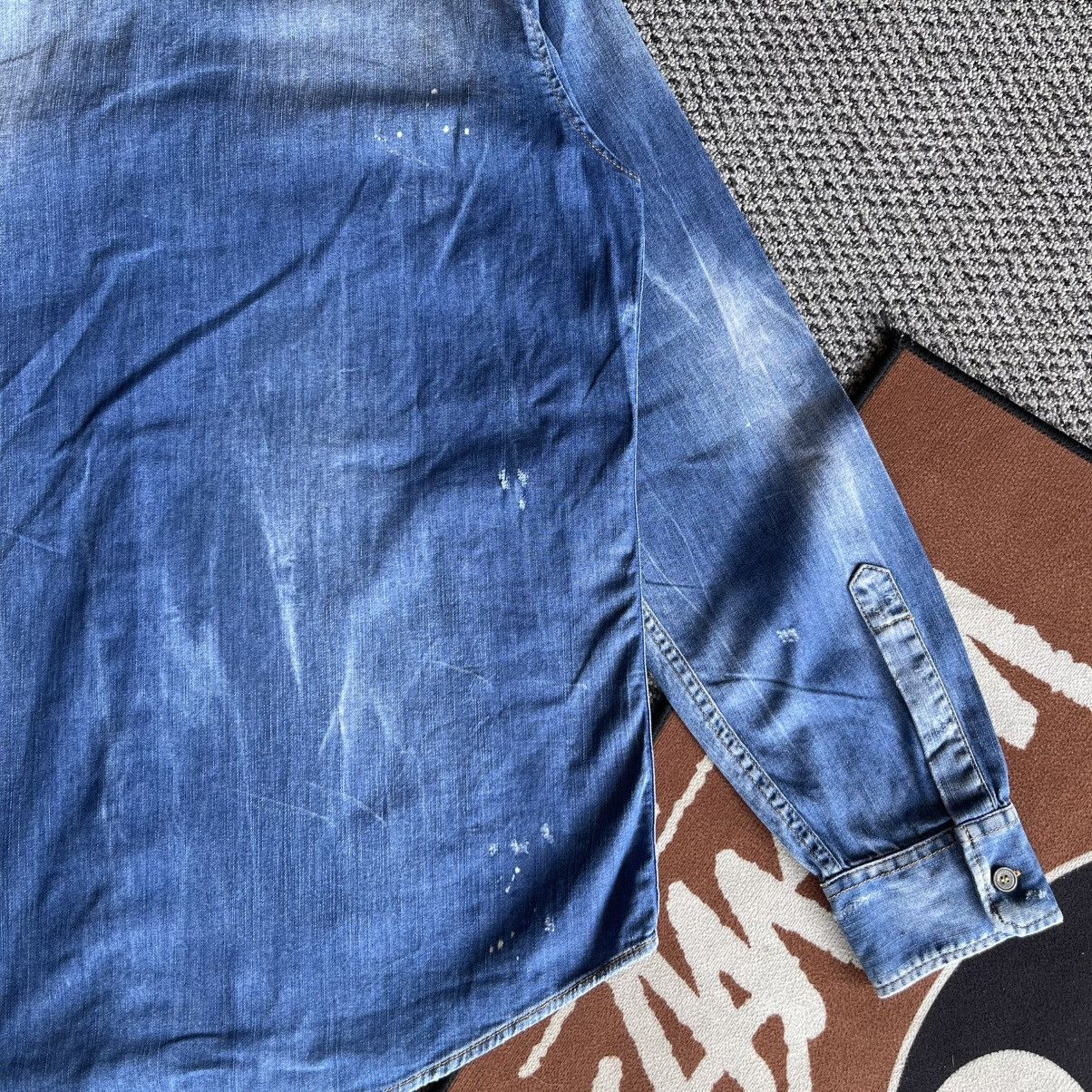 Dsquared2 Dsquared2 Distressed Effect Denim Shirt Size US L / EU 52-54 / 3 - 16 Thumbnail