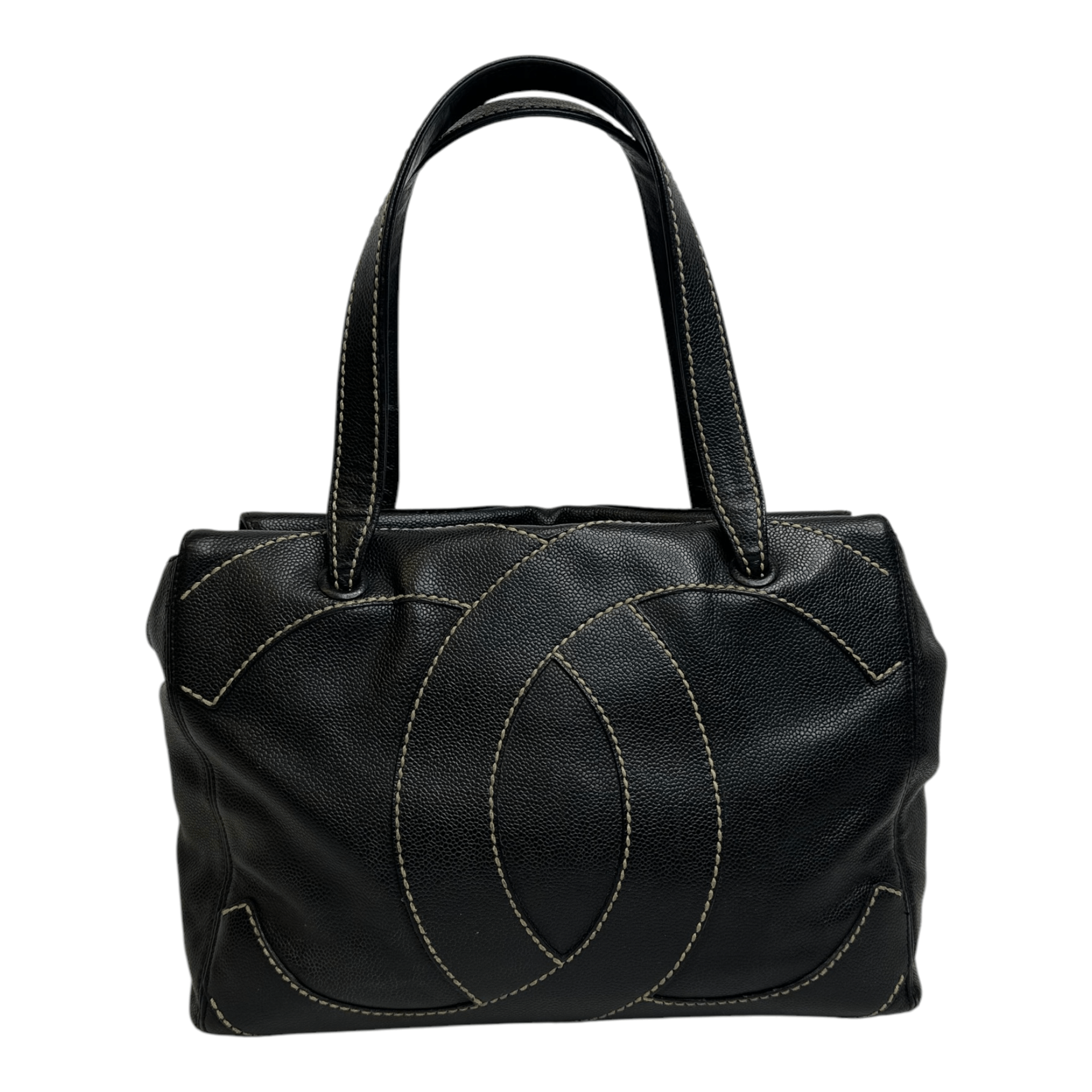 Chanel Chanel Caviar CC Stitched Medium Tote Black Size ONE SIZE - 2 Thumbnail