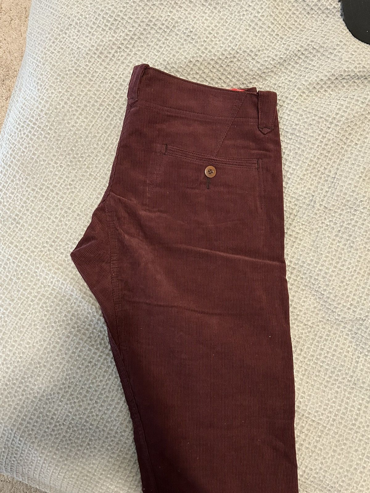 Comme des Garcons Burgundy Junya Watanabe Corduroys Size US 34 / EU 50 - 5 Thumbnail