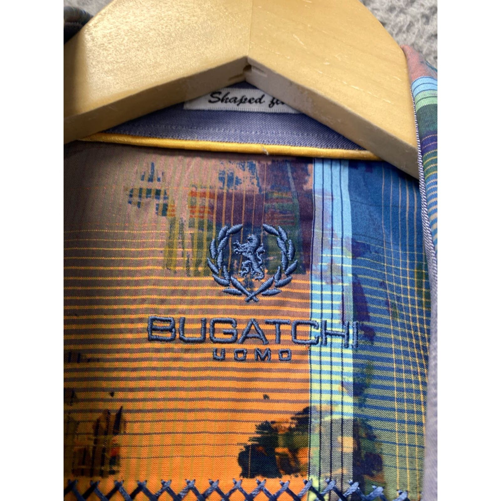 BUGATCHI Bugatchi Mens Long Sleeve Shirt L Shaped Fit Or Slim M Cotton Multicolor Size US L / EU 52-54 / 3 - 6 Thumbnail