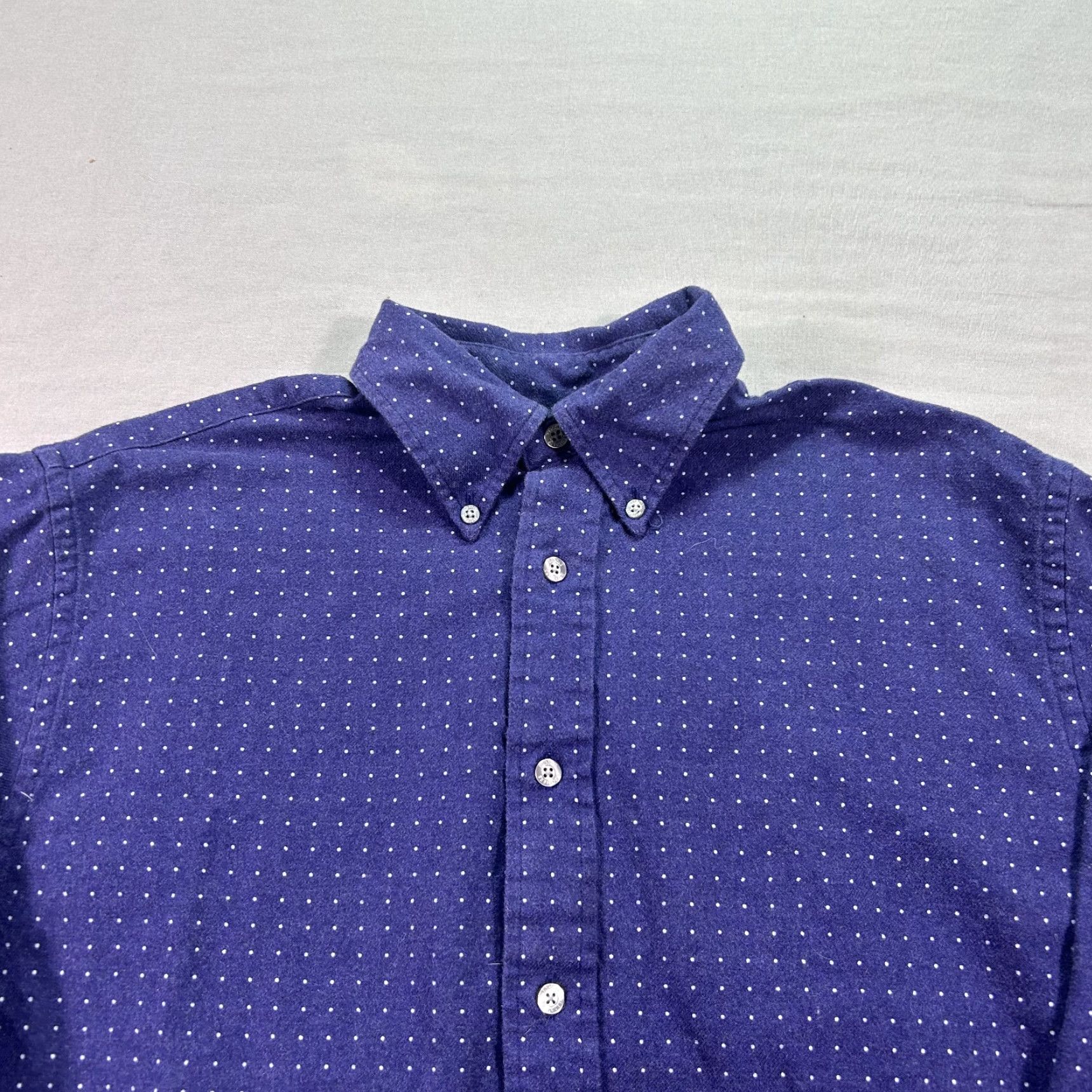 Brooks Brothers Brooks Brothers Shirt Mens Button-Up Madison Blue Flannel Polka Dot Cotton Easy Care Classic Preppy Size US M / EU 48-50 / 2 - 3 Thumbnail