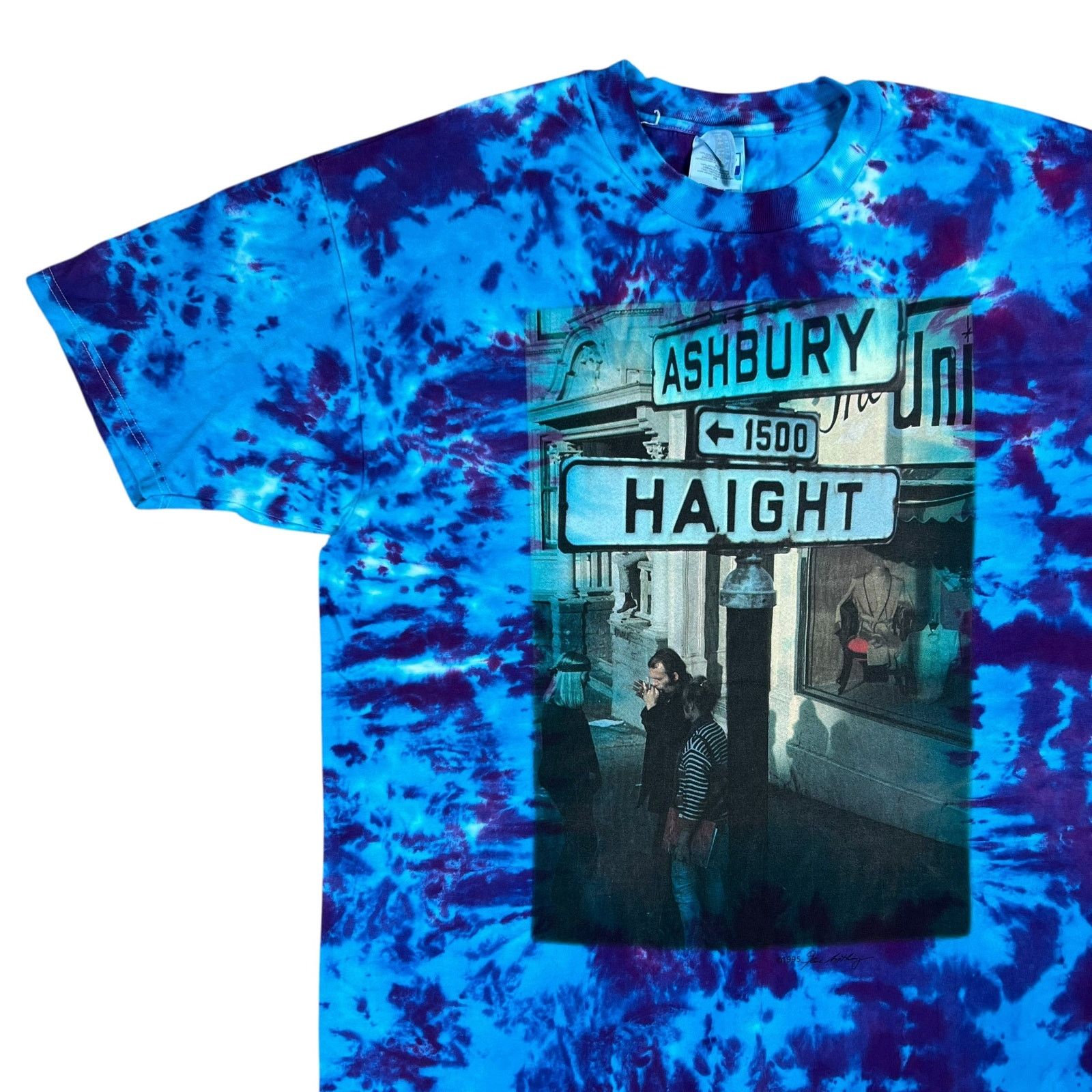 Band Tees × Grateful Dead × Vintage Vintage 1995 Haight & Ashbury tie dye 1960s hippie tee (XL) Size US XL / EU 56 / 4 - 4 Thumbnail
