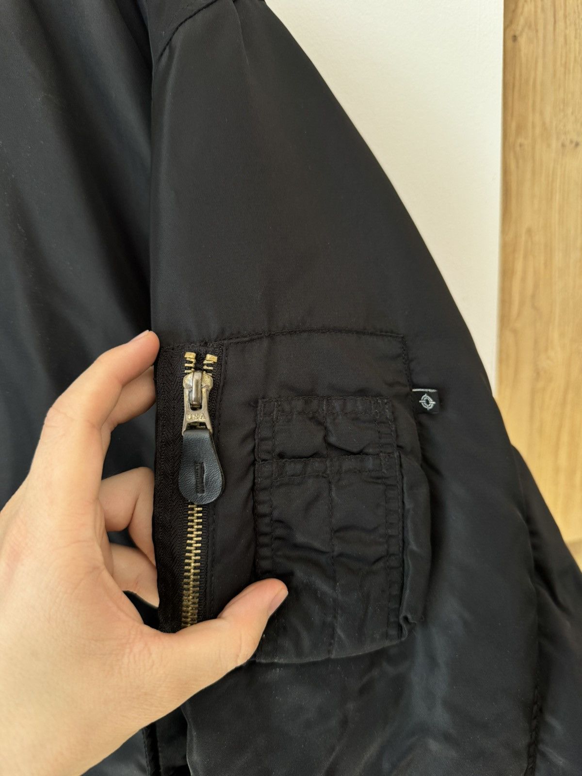 Fostex Garments Fostex Garments CWU Flyer Black Vintage Nylon Bomber Jacket Size US XL / EU 56 / 4 - 5 Thumbnail