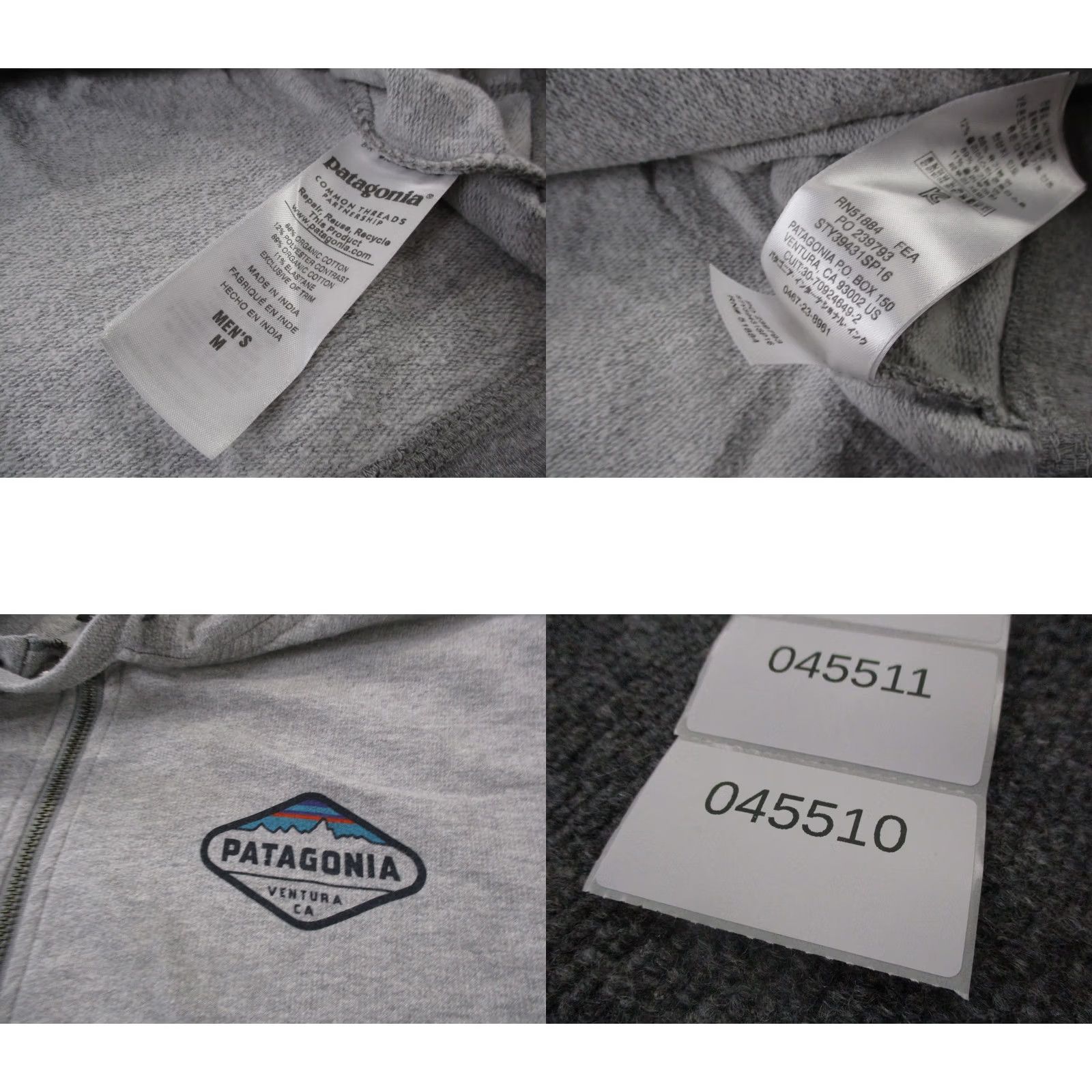 Patagonia Patagonia Jacket Mens M Gray Organic Cotton Hoodie Casual Lightweight Logo Vintage Size US M / EU 48-50 / 2 - 8 Thumbnail