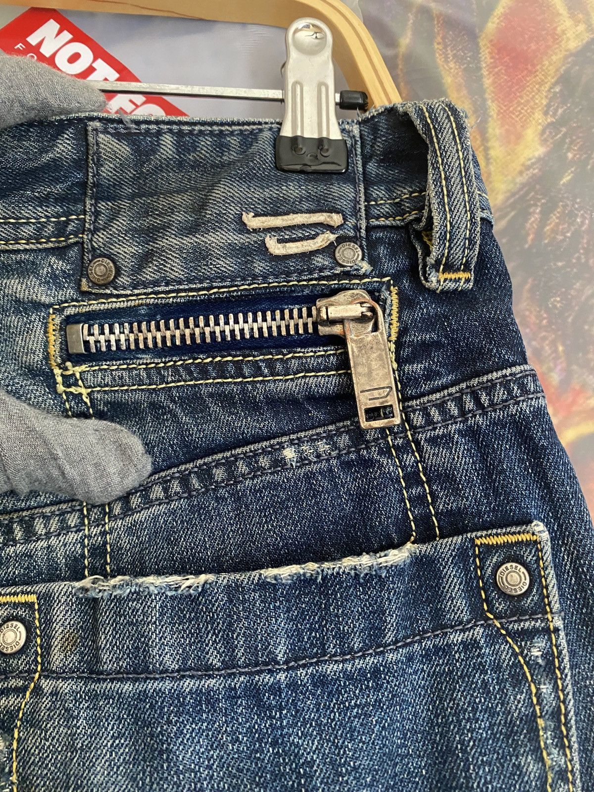 Diesel Vintage 2005 Diesel Onija Wash Denim Distressed Size US 33 - 19 Thumbnail