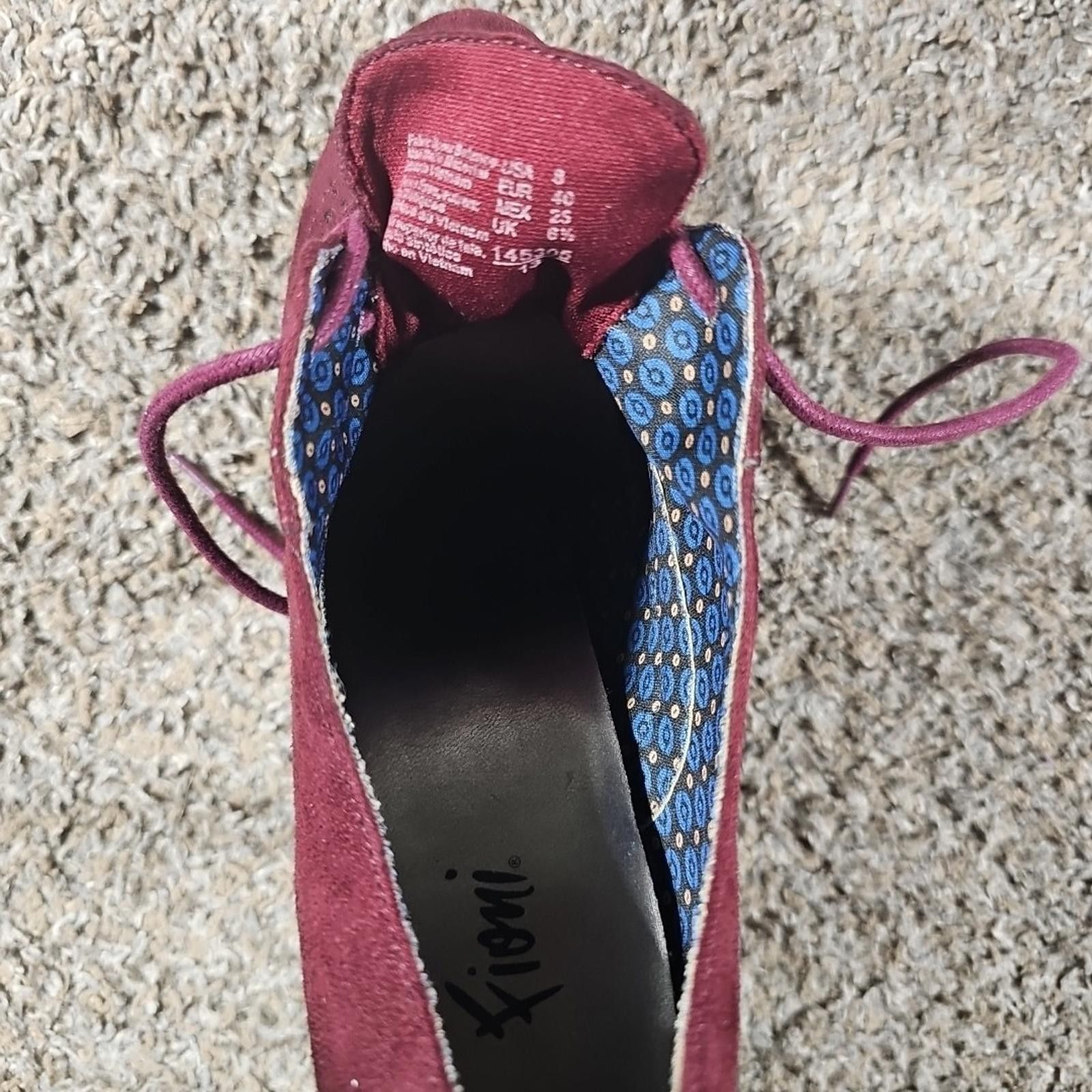 Finisterre fioni Burgundy wingtip heels sz 8 Size US 8 / IT 38 - 7 Thumbnail