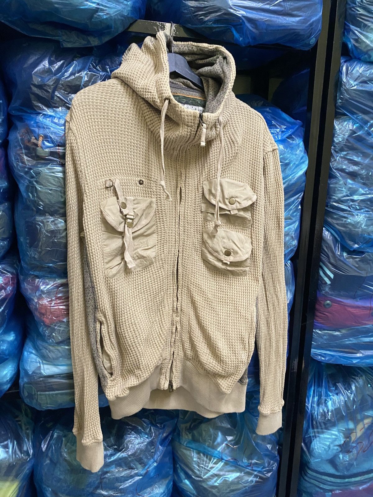 Japanese Brand VINTAGE MIYABI MISUBI RIBBED ACHIVE CARGO ZIP UP HOODIE Size US L / EU 52-54 / 3 - 3 Thumbnail
