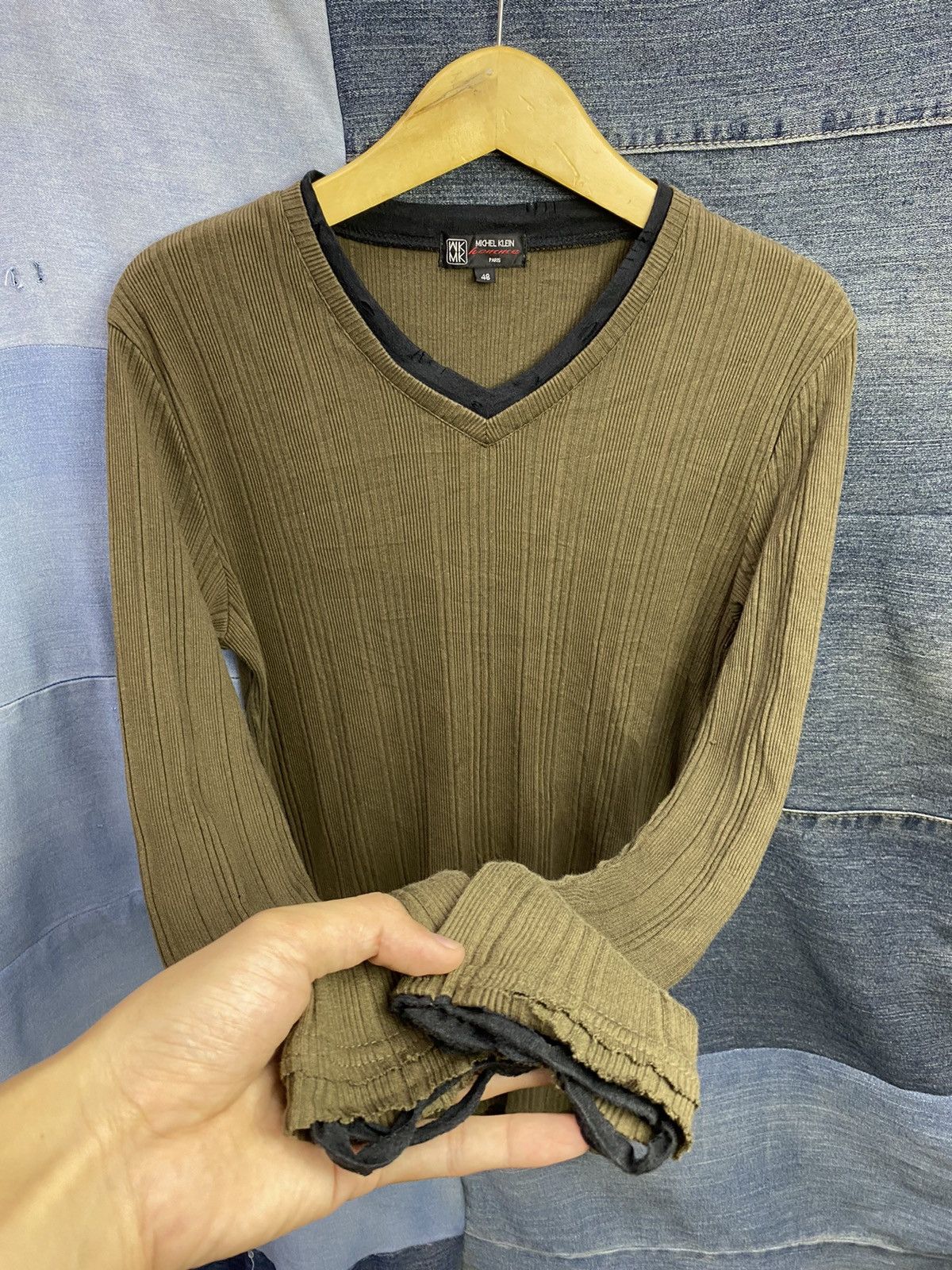 If Six Was Nine × Japanese Brand × Le Grande Bleu (L.G.B.) 2000s michel klein homme distress longsleeve Size US M / EU 48-50 / 2 - 2 Thumbnail