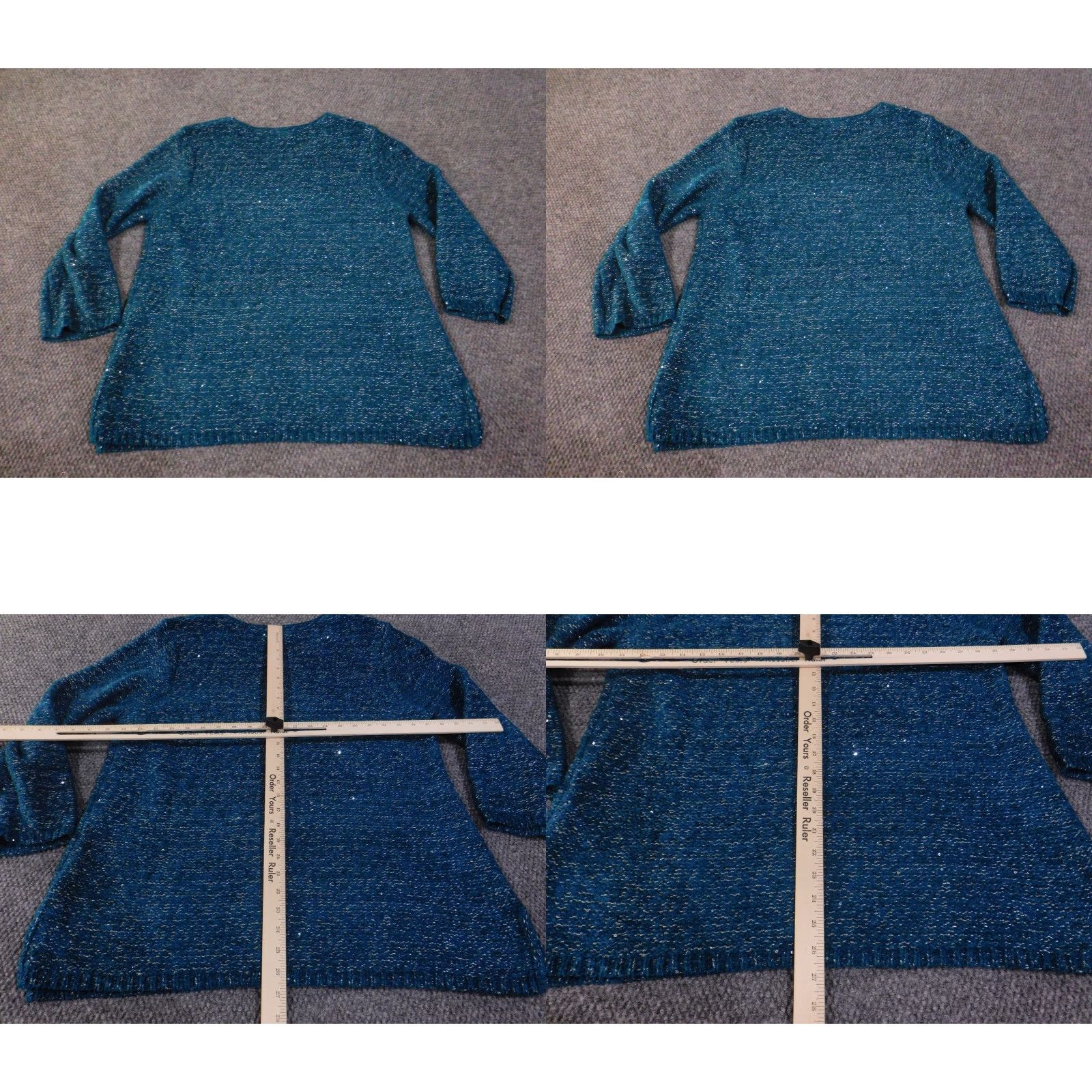 Vintage Chicos Sweater Shirt Womens 3 Teal Green Knit Pullover V-Neck Stretch Long Sleeve Regular Size 3 Green Modern Knit Style Chunky-Knit Vintage No Size XS / US 0-2 / IT 36-38 - 8 Thumbnail