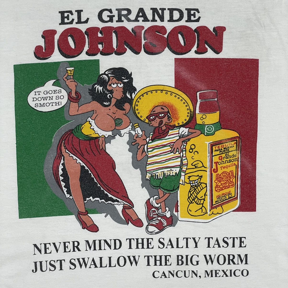Mexican Threads VTG El Grande Mexico Lick Suck And Swallow Tee Size US XL / EU 56 / 4 - 14 Thumbnail