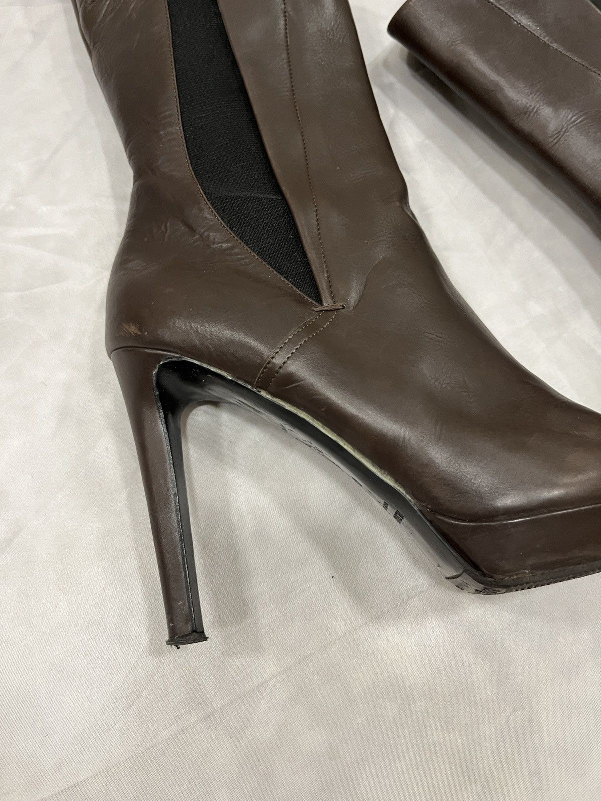 Jil Sander Jil Sander Brown Leather Platform High Heel Boots Size US 10 / IT 40 - 3 Thumbnail