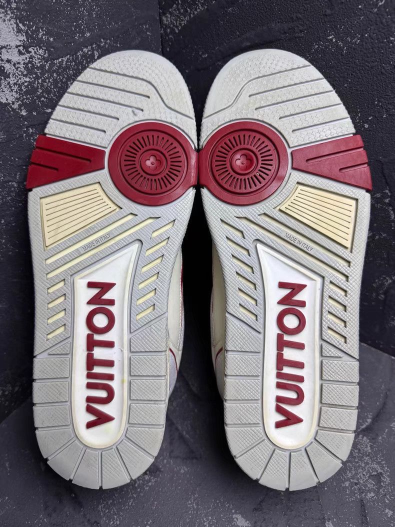 Louis Vuitton LV Trainer White & Red Velcro Sneakers Q10 Size US 8 / EU 41 - 2 Thumbnail