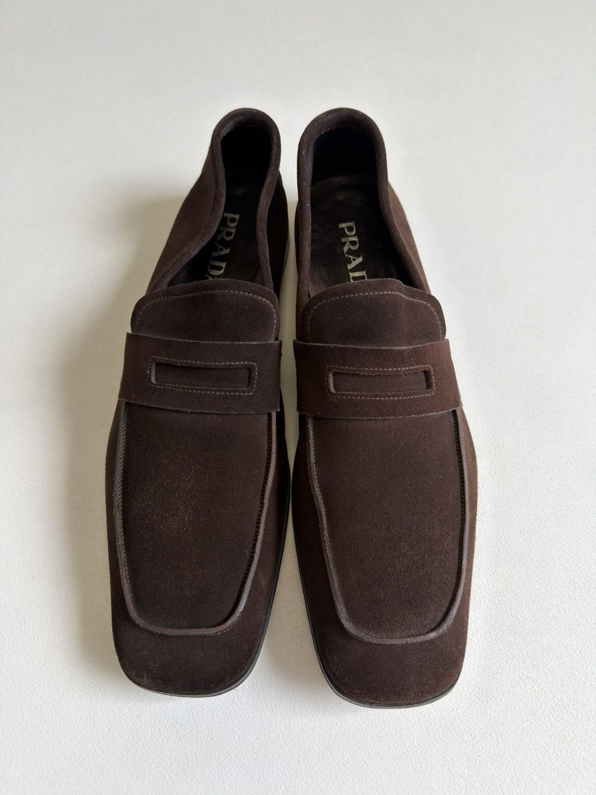 Prada Brown Suede ‘Square Toe’ Loafers Size US 8.5 / EU 41-42 - 1 Thumbnail