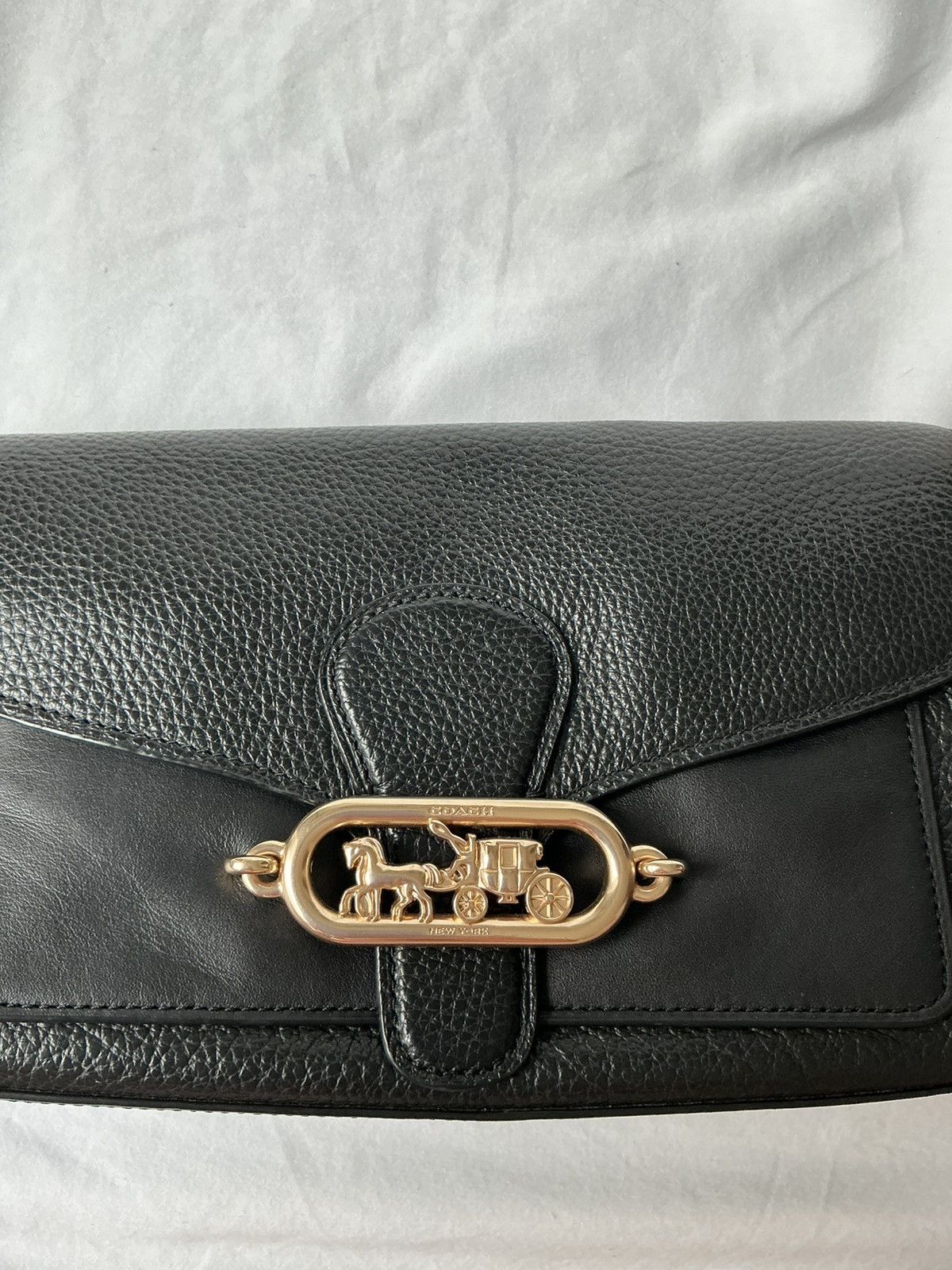 Coach Coach Black Tabby 26 Leather Horse & Carriage Shoulder Bag Size ONE SIZE - 8 Thumbnail