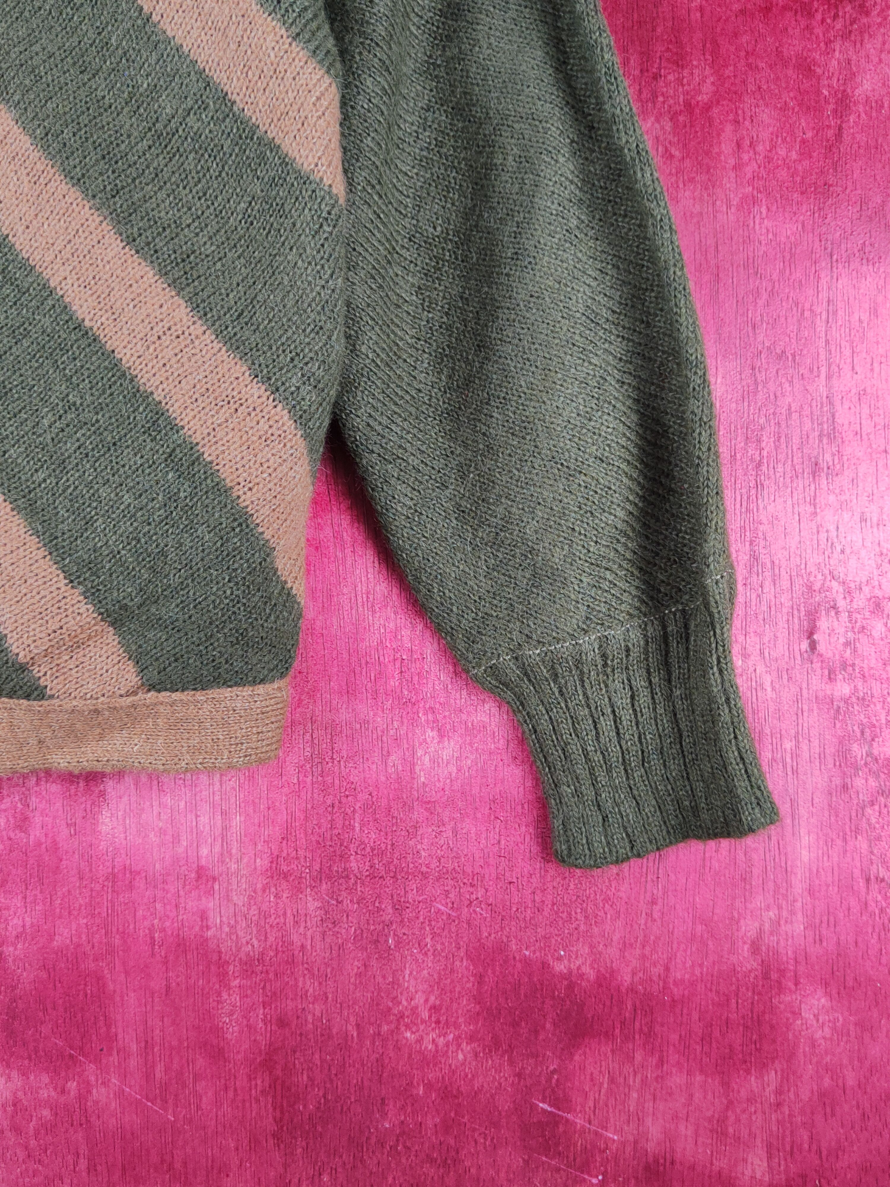 Vintage Les Sportique Green Brown Knitwear Sweatshirts #S2382 Size M / US 6-8 / IT 42-44 - 6 Thumbnail