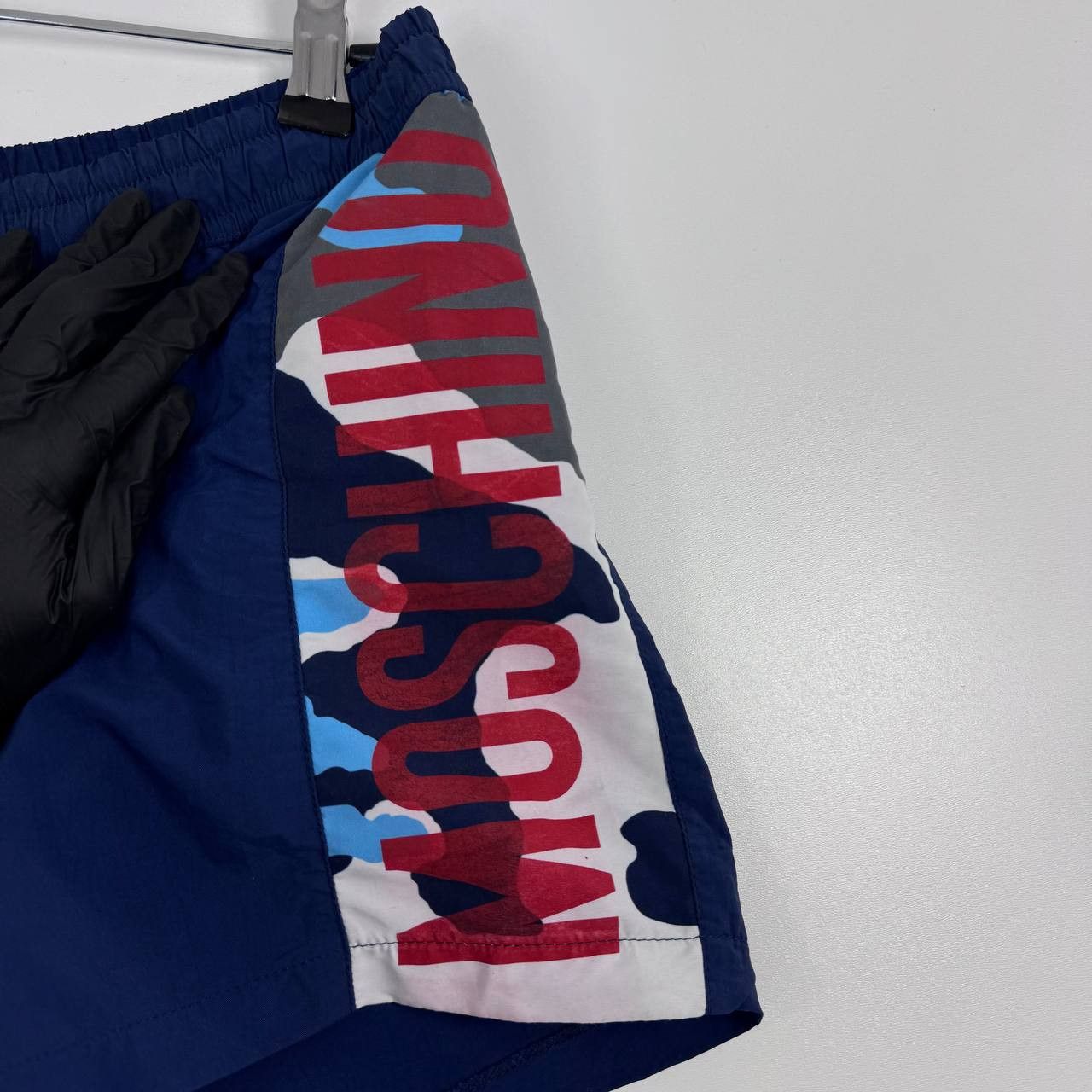 Moschino Moschino Swim Shorts Navy Logo Print Mens Beach Trunks M Size US 32 / EU 48 - 2 Thumbnail