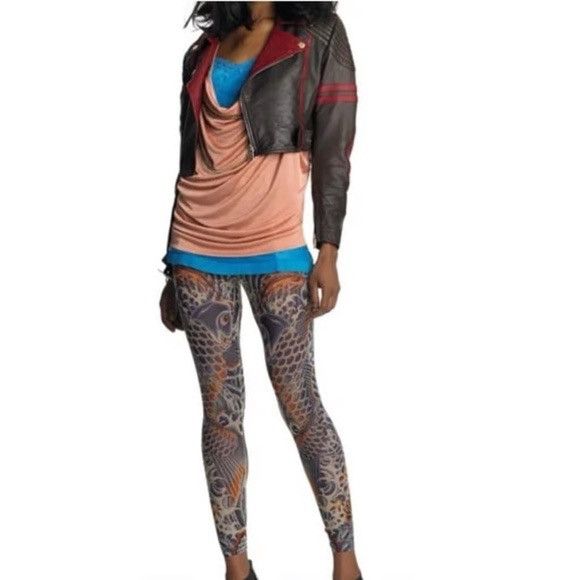 Jean Paul Gaultier Jean Paul Gaultier X Target Koi Fish Mesh Tattoo Leggings Size 23" - 14 Thumbnail