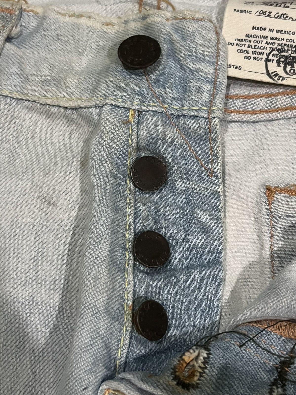 Abercrombie & Fitch × Hysteric Glamour ⚡️Trashed⚡️Abercrombie & Fitch Distressed Blue Faded Jeans Size US 30 / EU 46 - 6 Thumbnail