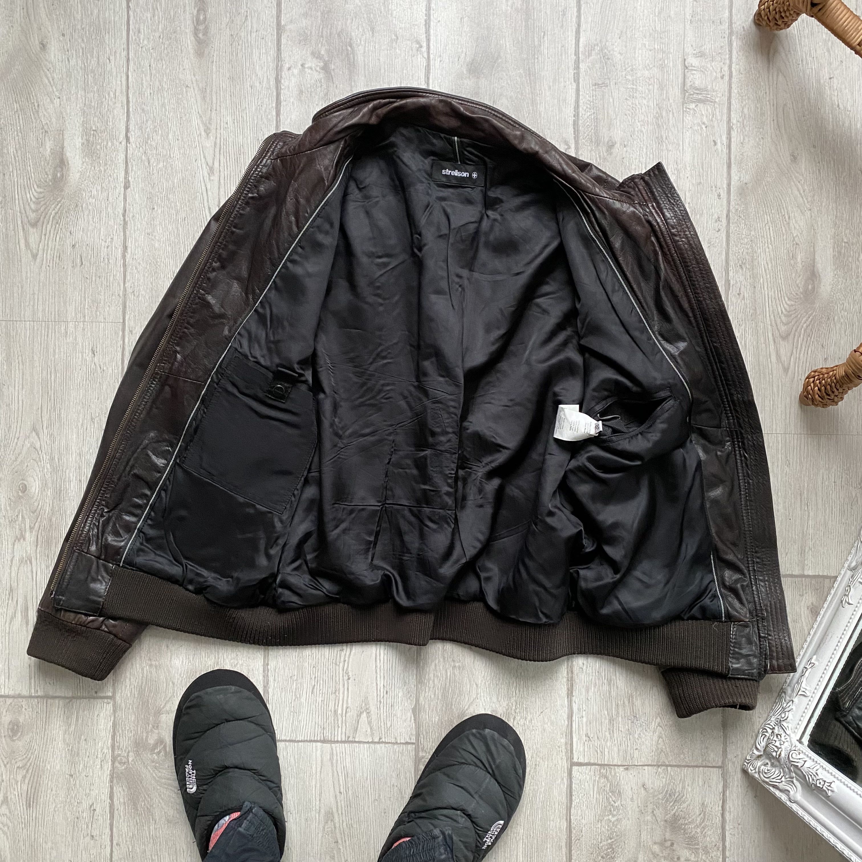 Genuine Leather Vintage Strellson Brown Real Leather Racing Moto Jacket Size US L / EU 52-54 / 3 - 9 Thumbnail