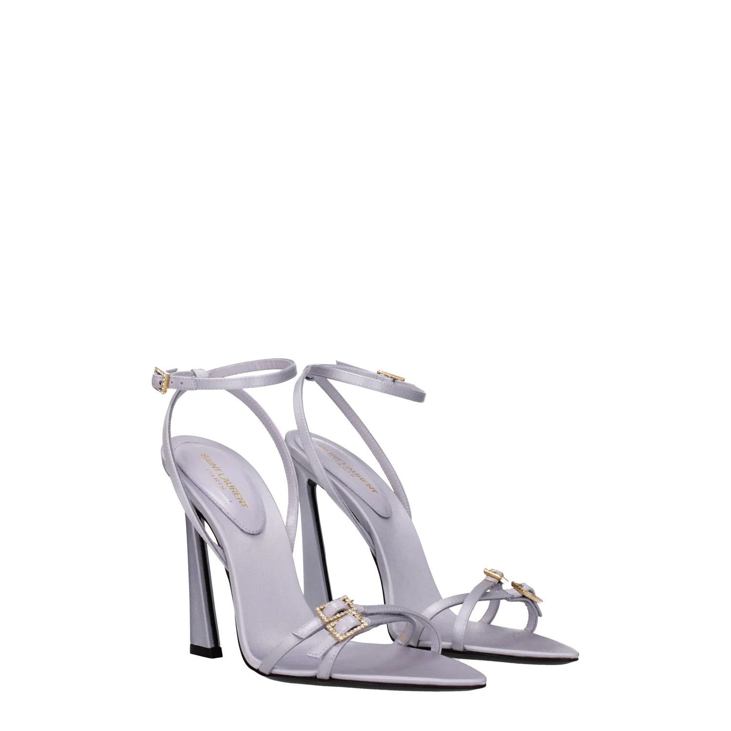 Saint Laurent Paris ob1o1e1124 Satin Sandals in Violet Size US 10 / IT 40 - 2 Thumbnail