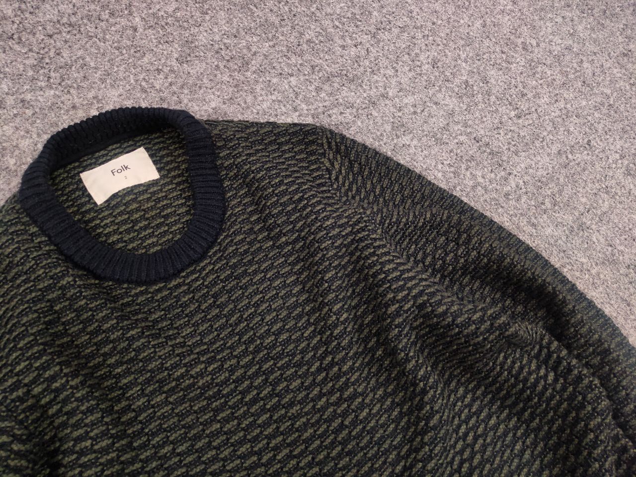 Folk Folk Design Dark Green Black Blend Knit Sweater Vintage Size US S / EU 44-46 / 1 - 9 Thumbnail