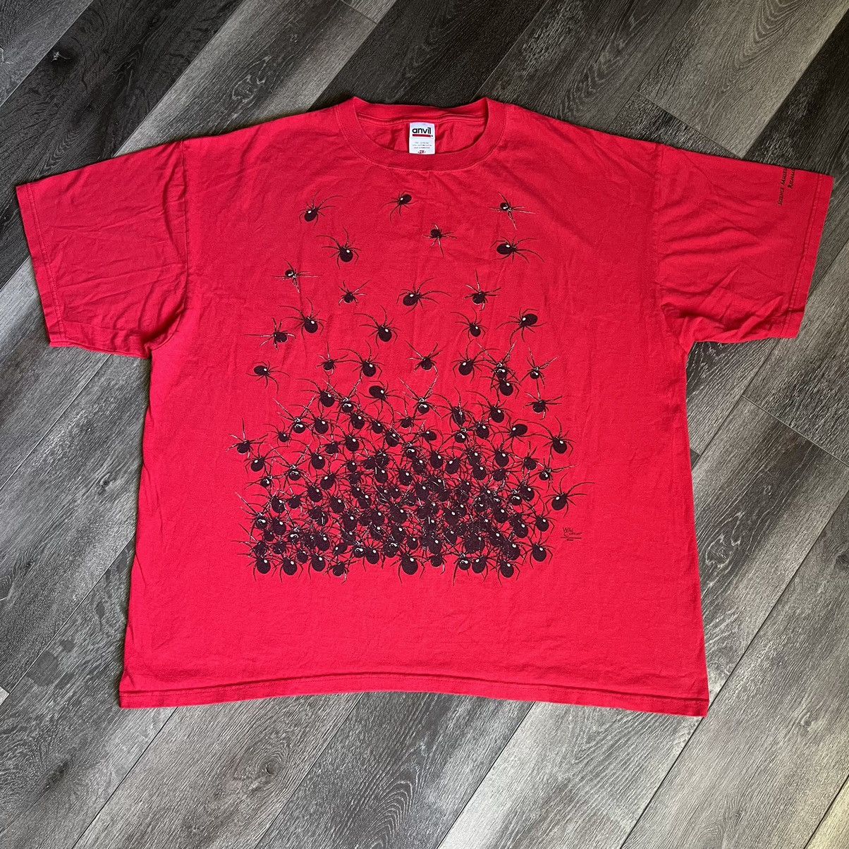 Vintage Vintage 2000s Spider Black Widow All Over Print Graphic Tee Size US XXL / EU 58 / 5 - 1 Thumbnail