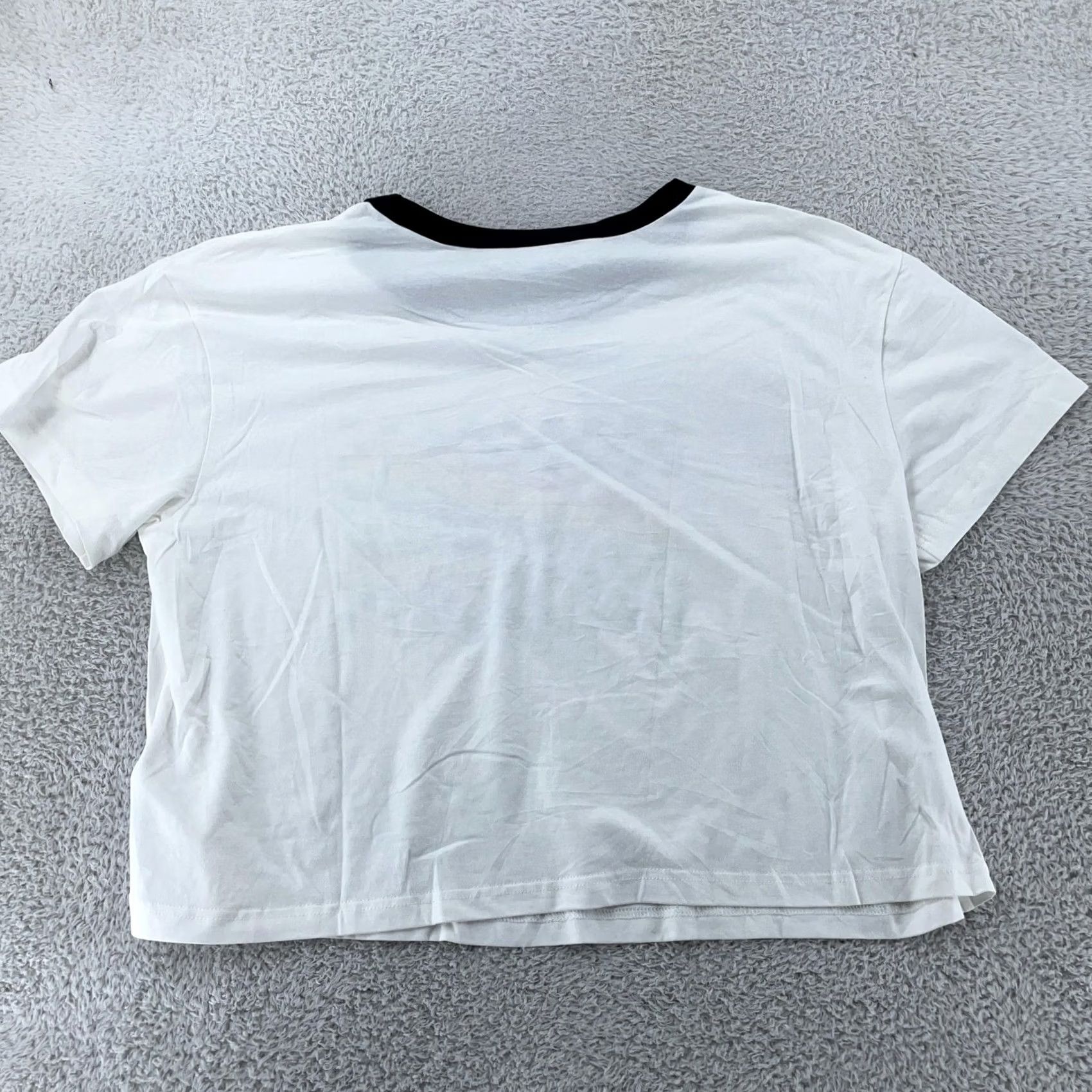 Vintage LuLaRoe Boxy Tee Shirt Womens XL White Black Ringer Kindness Is Cool Crop Top Crew Neck Short Sleeve Size XL / US 12-14 / IT 48-50 - 3 Thumbnail
