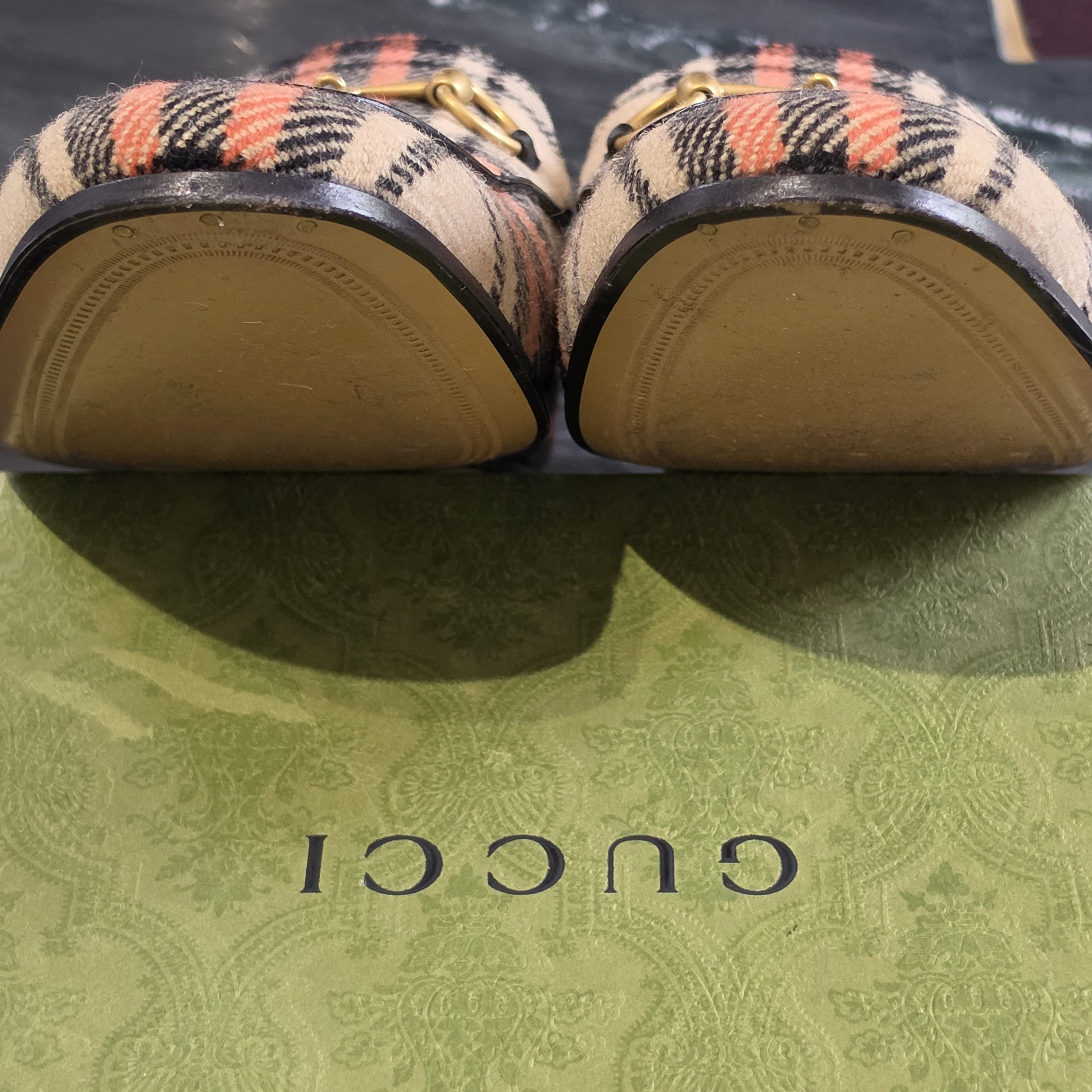 Gucci Jordaan Horse-bit Wool Plaid Loafers Size US 12 / EU 45 - 8 Thumbnail