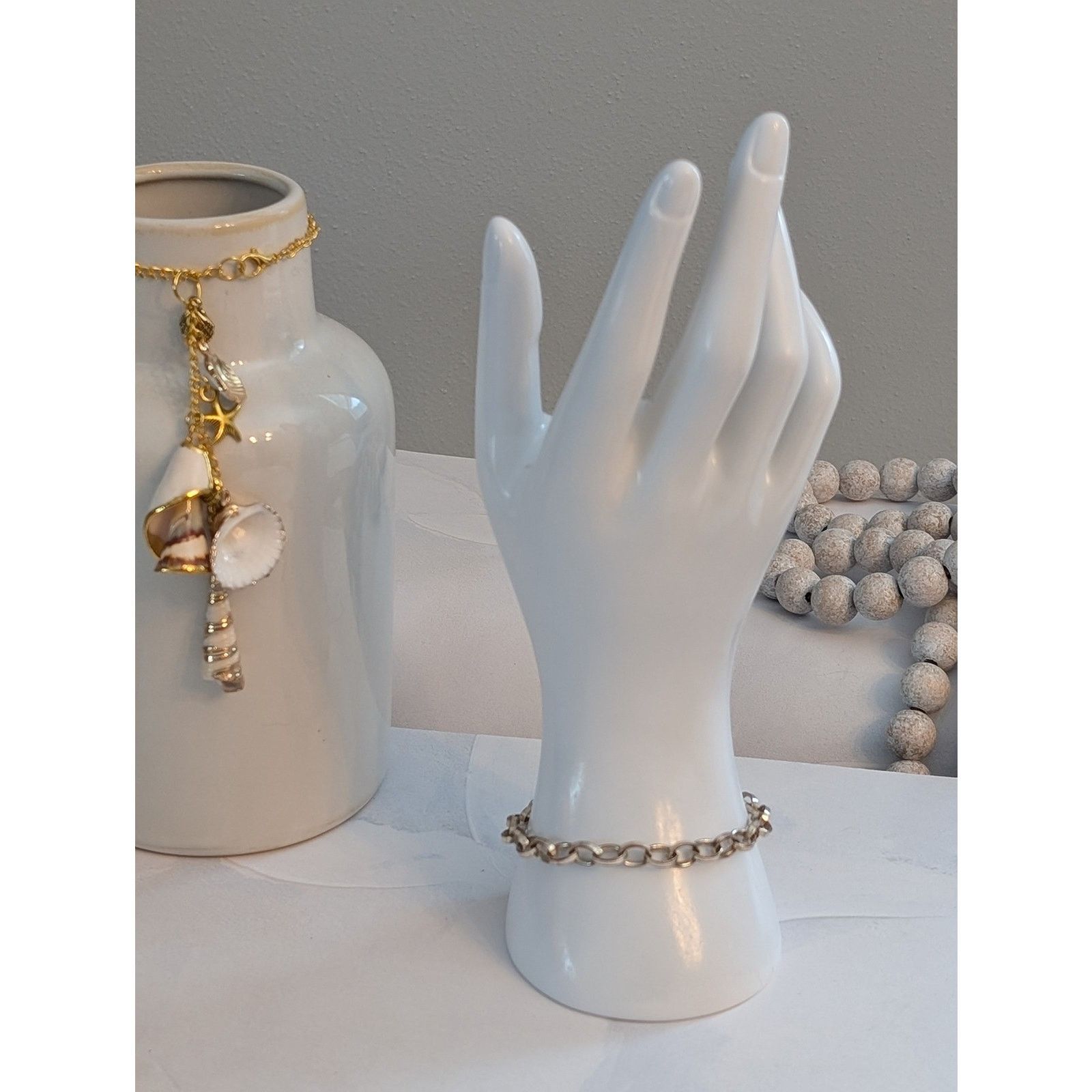 Vintage Vintage 1980s Classic Silver-Tone 7 1/2" Rolo Chain Bracelet Size ONE SIZE - 3 Thumbnail