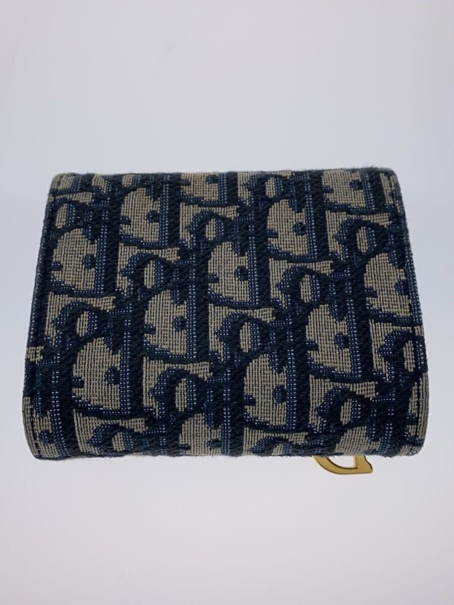 Dior Dior Saddle Lotus Monogram Trotter Tri-Fold Wallet Navy Size ONE SIZE - 2 Thumbnail