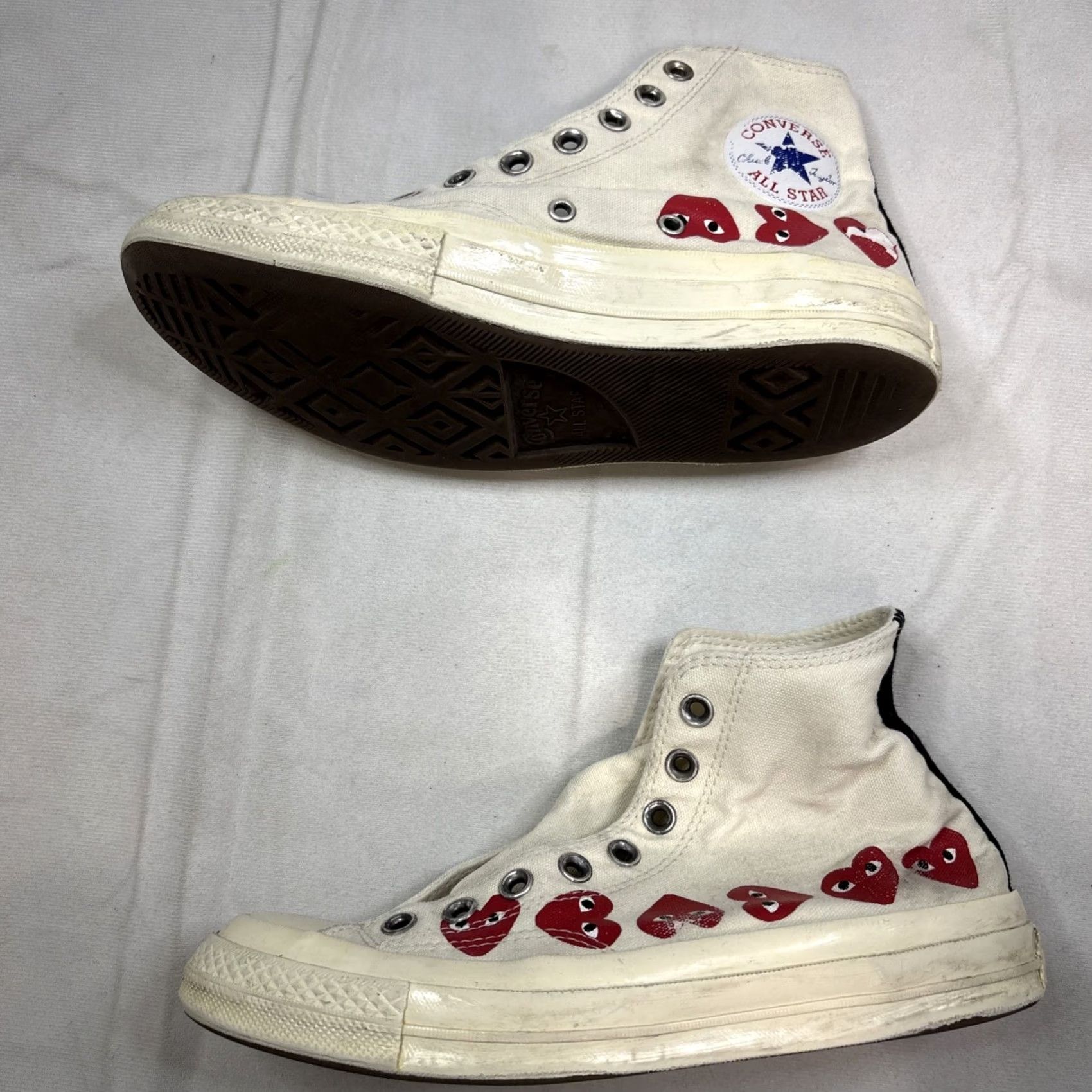 Converse Converse Comme Des Garçons Play X Chuck 70 High Top Multi Heart Men 7 Sneaker Shoes Walking Workwear Adult Mens Size US M / EU 48-50 / 2 - 2 Thumbnail