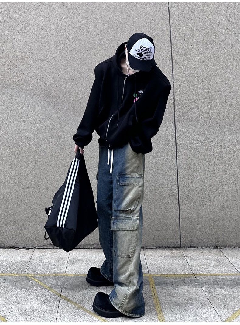 Lace Up Pockets Trousers Jeans