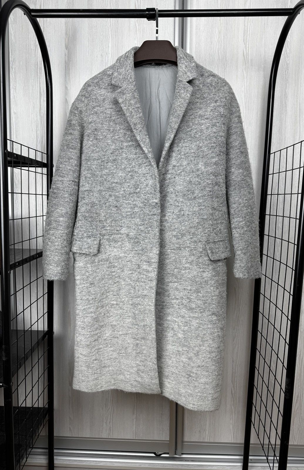 Allsaints AllSaints Sancia Ricci Wool Blend Italian Cloth Grey Coat Size S / US 4 / IT 40 - 1 Thumbnail