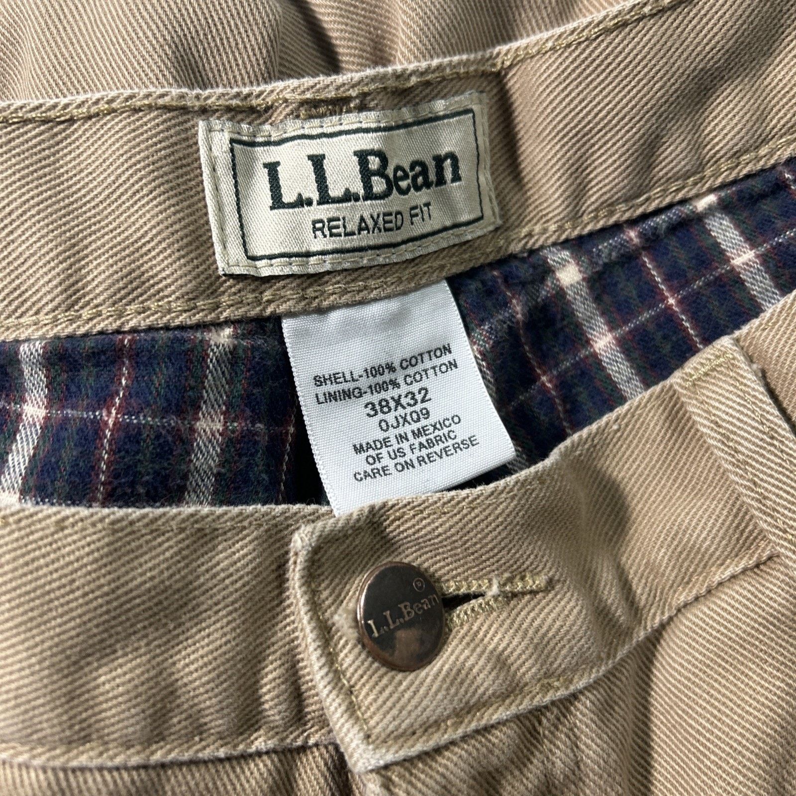 L.L. Bean LL Bean Flannel Lined Straight Jeans 38x32 Plaid Outdoors Size US 38 / EU 54 - 3 Thumbnail