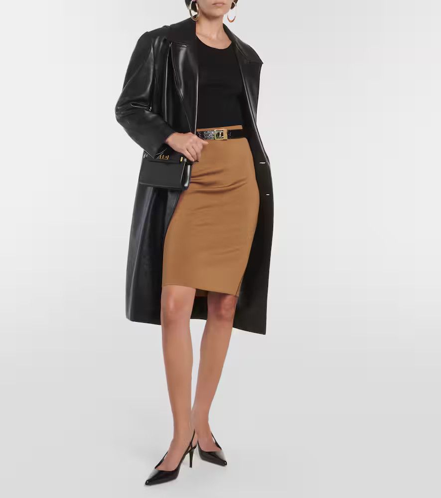 Saint Laurent Paris o1bcso1str1124 Skirt in Brown Size 34" / US 12 / IT 48 - 2 Thumbnail