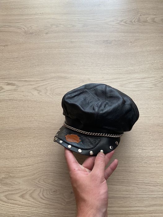 Vintage Vintage 90’s Harley Davidson Real Leather Bike Choppers Hat