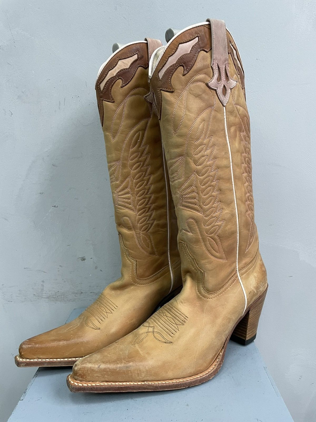 If Six Was Nine Western marlboro style leather boots retro fashion 90s Size US 8 / EU 41 - 1 Thumbnail