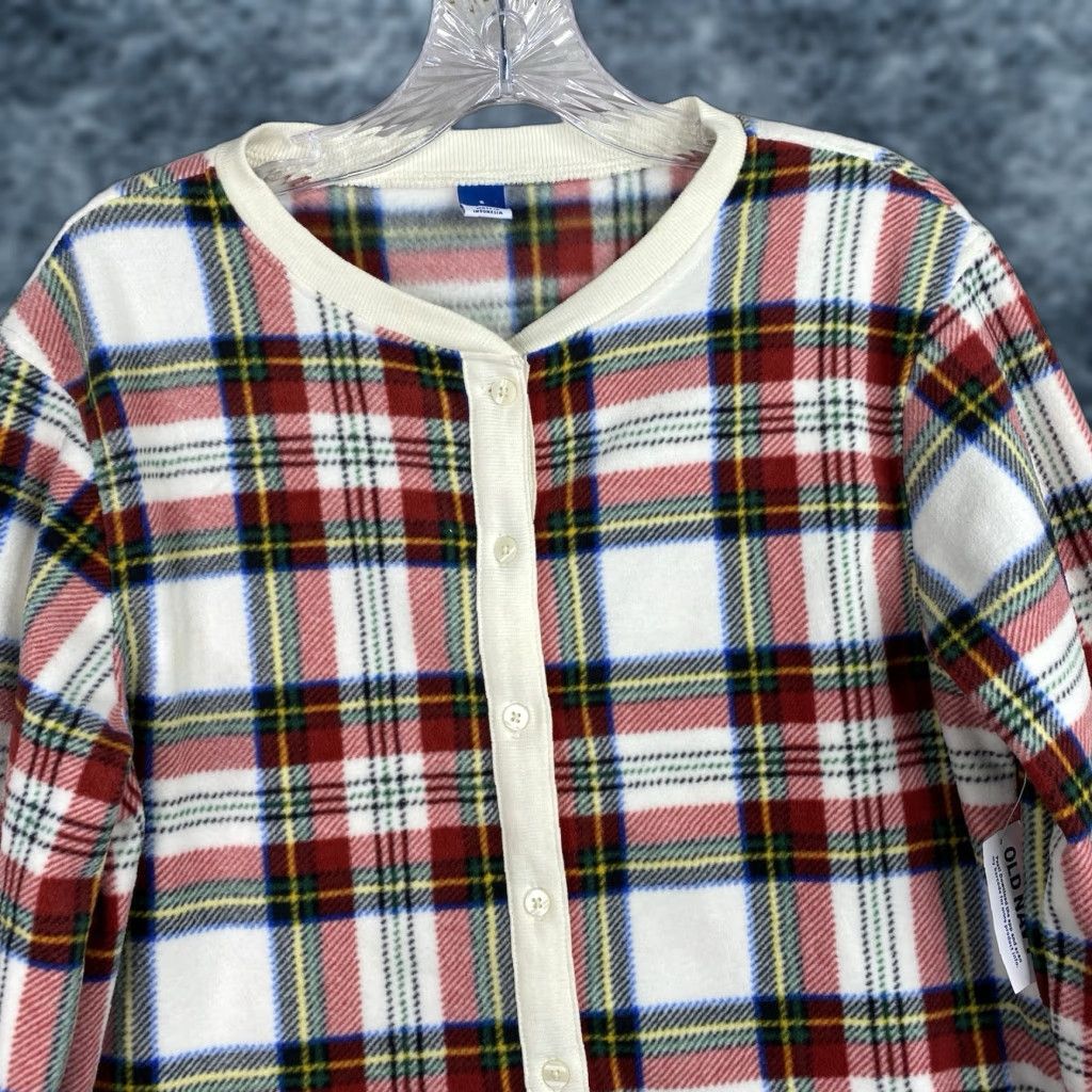Old Navy NWT Old Navy Womens Pajamas Sz S Plaid Fleece Cozy Shortall Romper Shorts 1 Pc Size 28" / US 6 / IT 42 - 1 Thumbnail