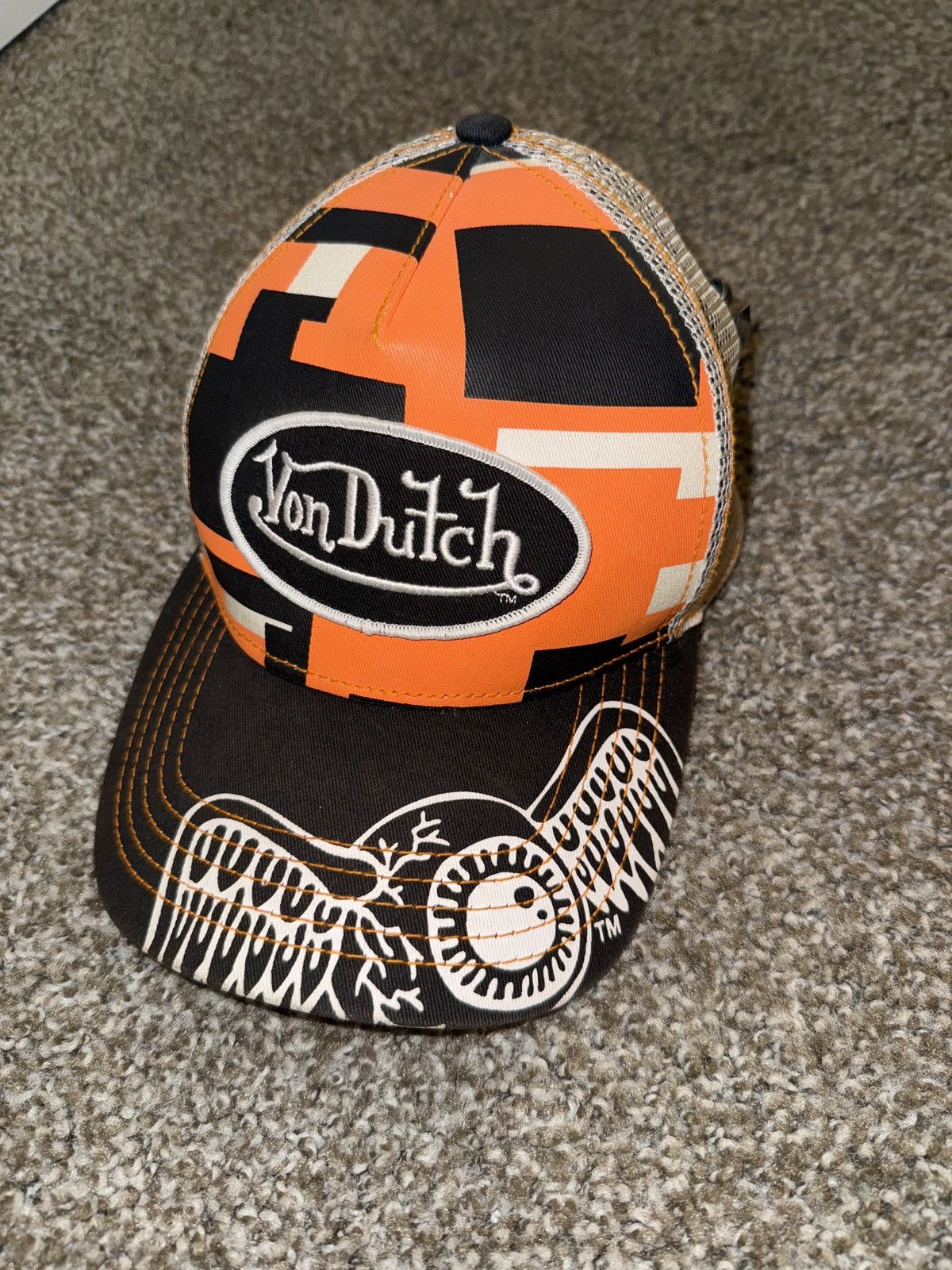 Von Dutch Orange Vonducth Trucker Hat Size ONE SIZE - 2 Thumbnail