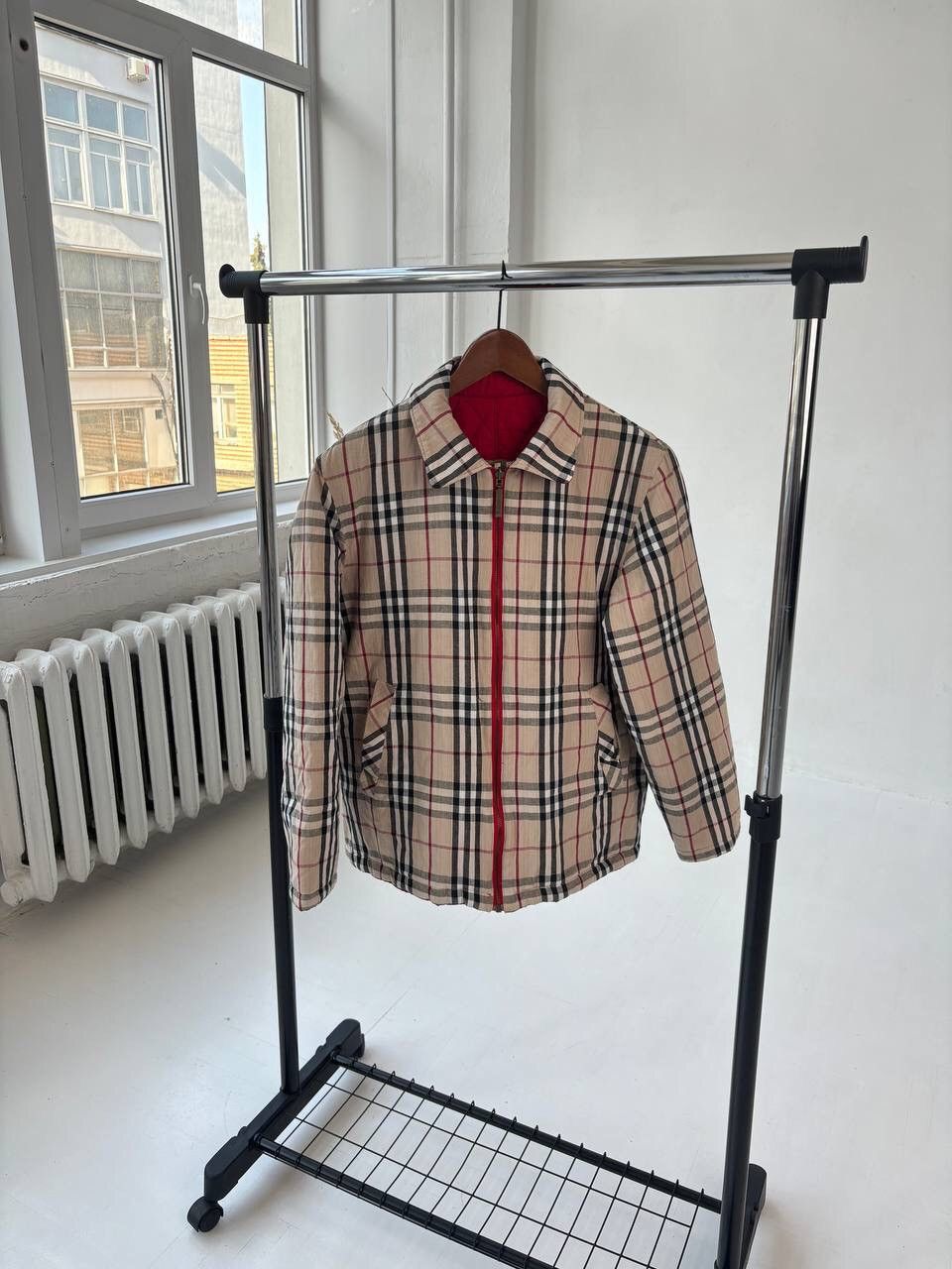 image of Burberry Jacket Vintage in Red, Women's (Size Large)