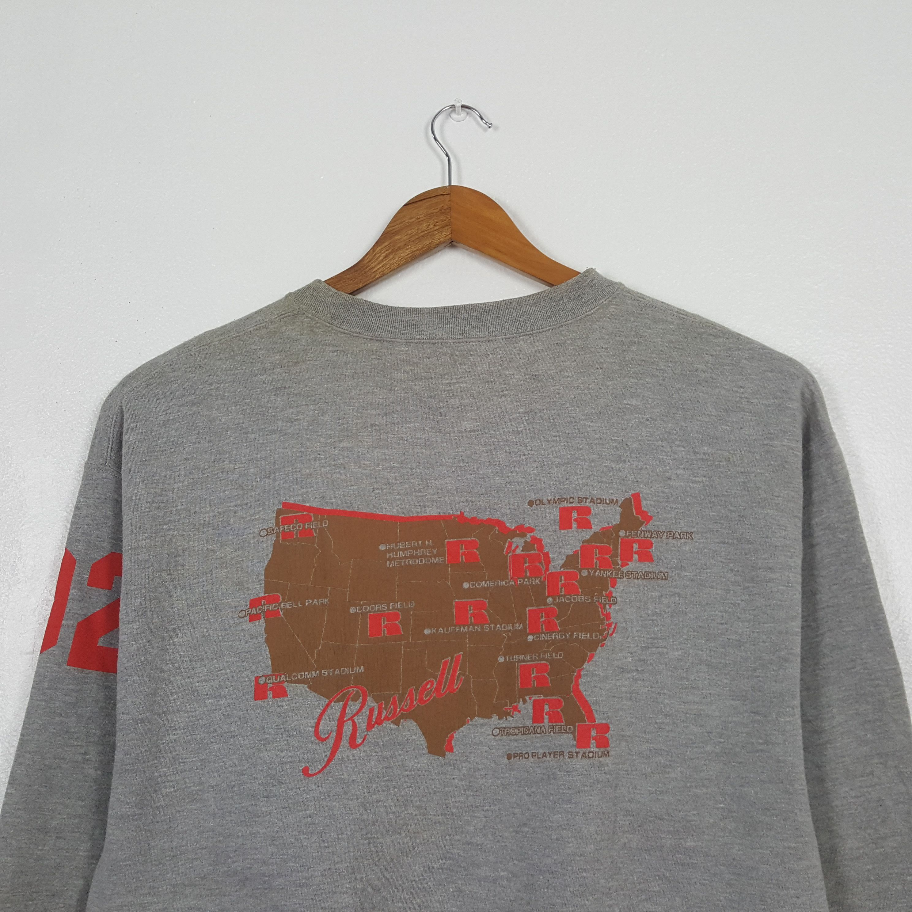 Russell Athletic Vintage American Maps Designer Russell Sweatshirt C307N13 Size US L / EU 52-54 / 3 - 2 Thumbnail