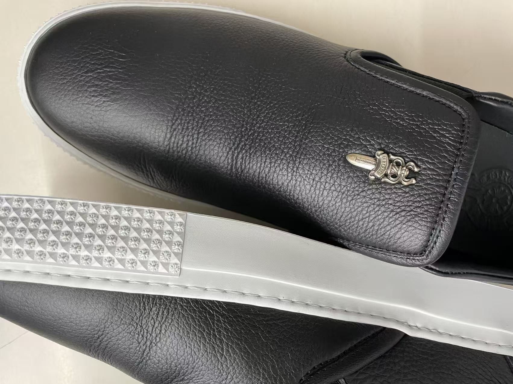 Chrome Hearts Chrome Hearts Silver Dagger Leather Slip-On Sneaker Size US 12 / EU 45 - 13 Thumbnail