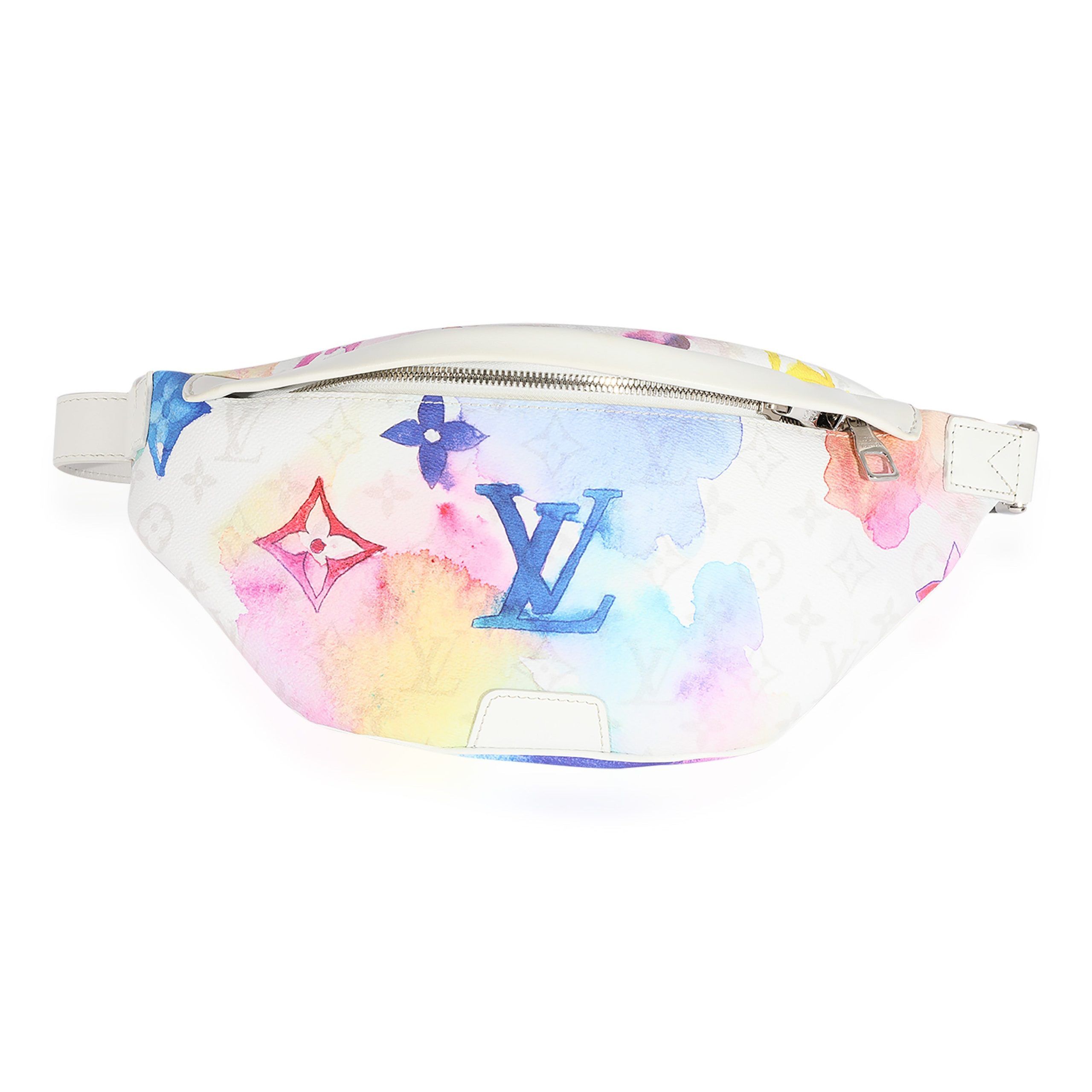 image of Louis Vuitton Monogram Watercolor Bumbag in Blue, Women's