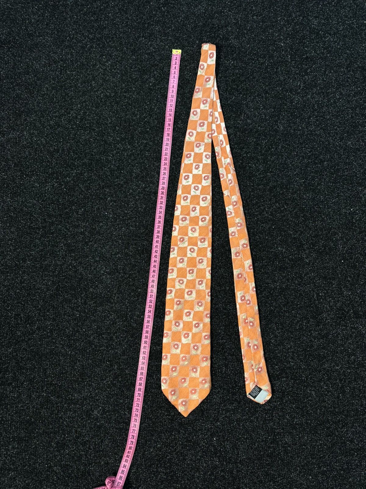 Kenzo Kenzo Orange Floral Silk Tie Made in Italy Vintage Size ONE SIZE - 9 Thumbnail