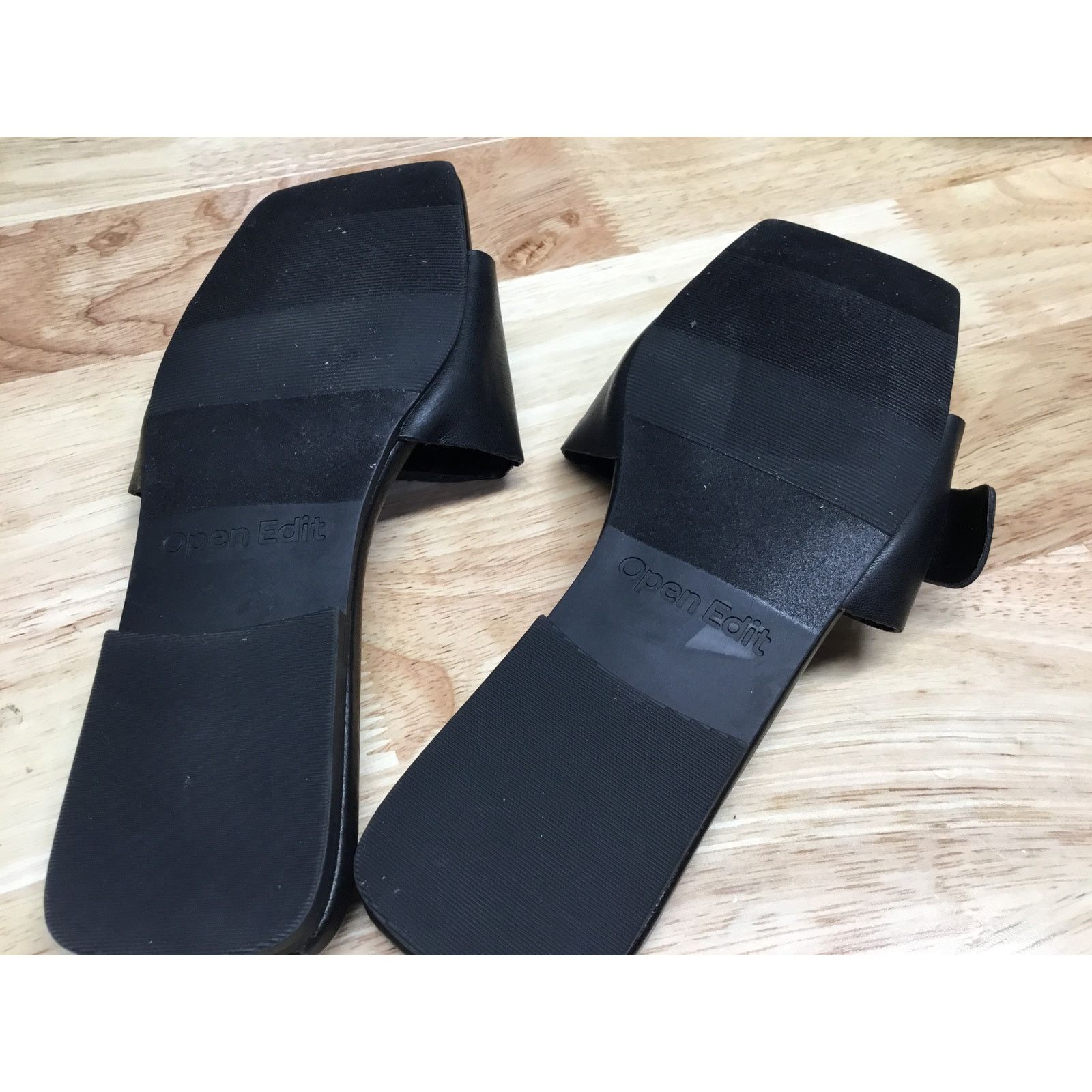 Other Open Edit Lely Slide Sandal Womens 5.5 Black Leather Flat Size US 5.5 / IT 35.5 - 5 Thumbnail